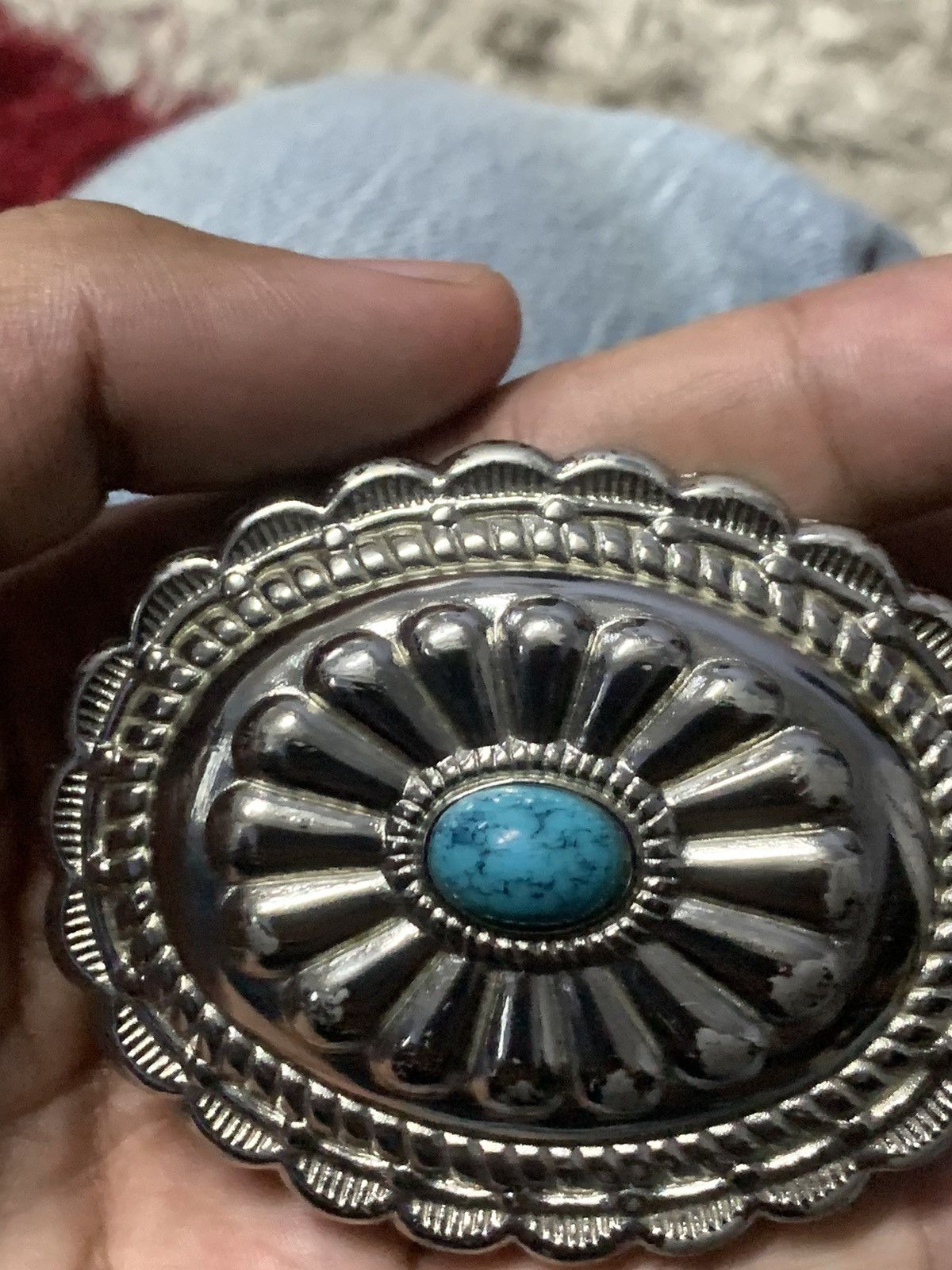 Vintage Vintage tourquise buckle belt Size 28 - 2 Thumbnail