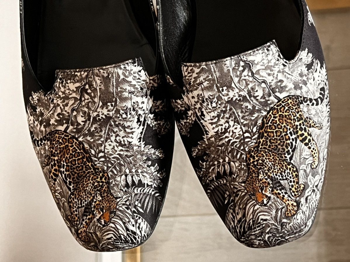 Hermes Hermès Black Printed Silk Equateur Tattoo Flat Loafers Size US 7 / IT 37 - 4 Thumbnail