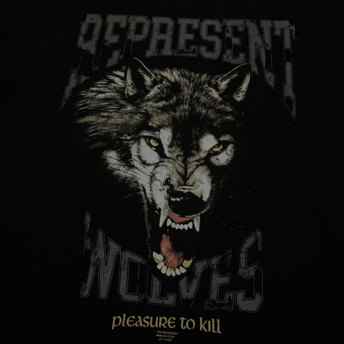 Represent Clo. Represent Medium Pleasure To Kill Jet Black Tee Wolves Size US M / EU 48-50 / 2 - 3 Thumbnail