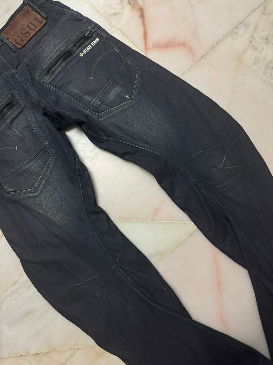 G-Star 💥3D Powell💥90s Style G Star Raw Mudwash Black Denim Sick Size US 27 - 22 Thumbnail