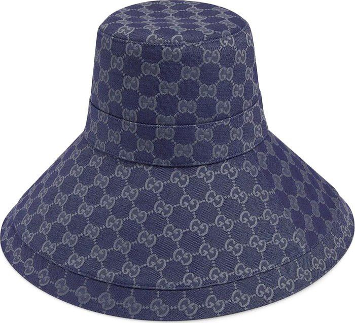 Gucci Gucci GG Canvas Wide Brim Beach Hat 'Blue/Grey' Size ONE SIZE - 1 Thumbnail