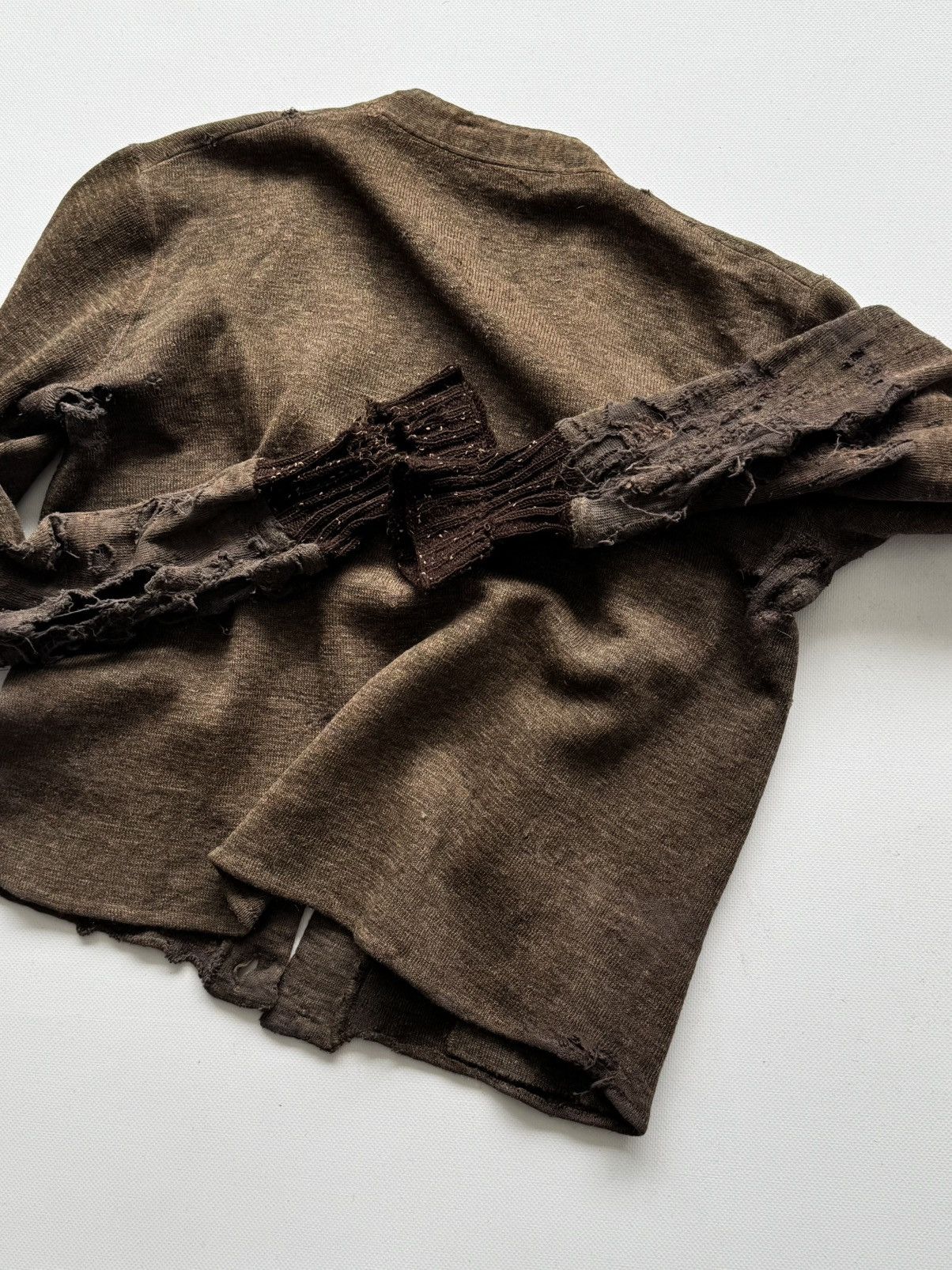 Vintage 1930s German Thrashed Avant Garde Wool Knit Cardigan Size US M / EU 48-50 / 2 - 7 Thumbnail