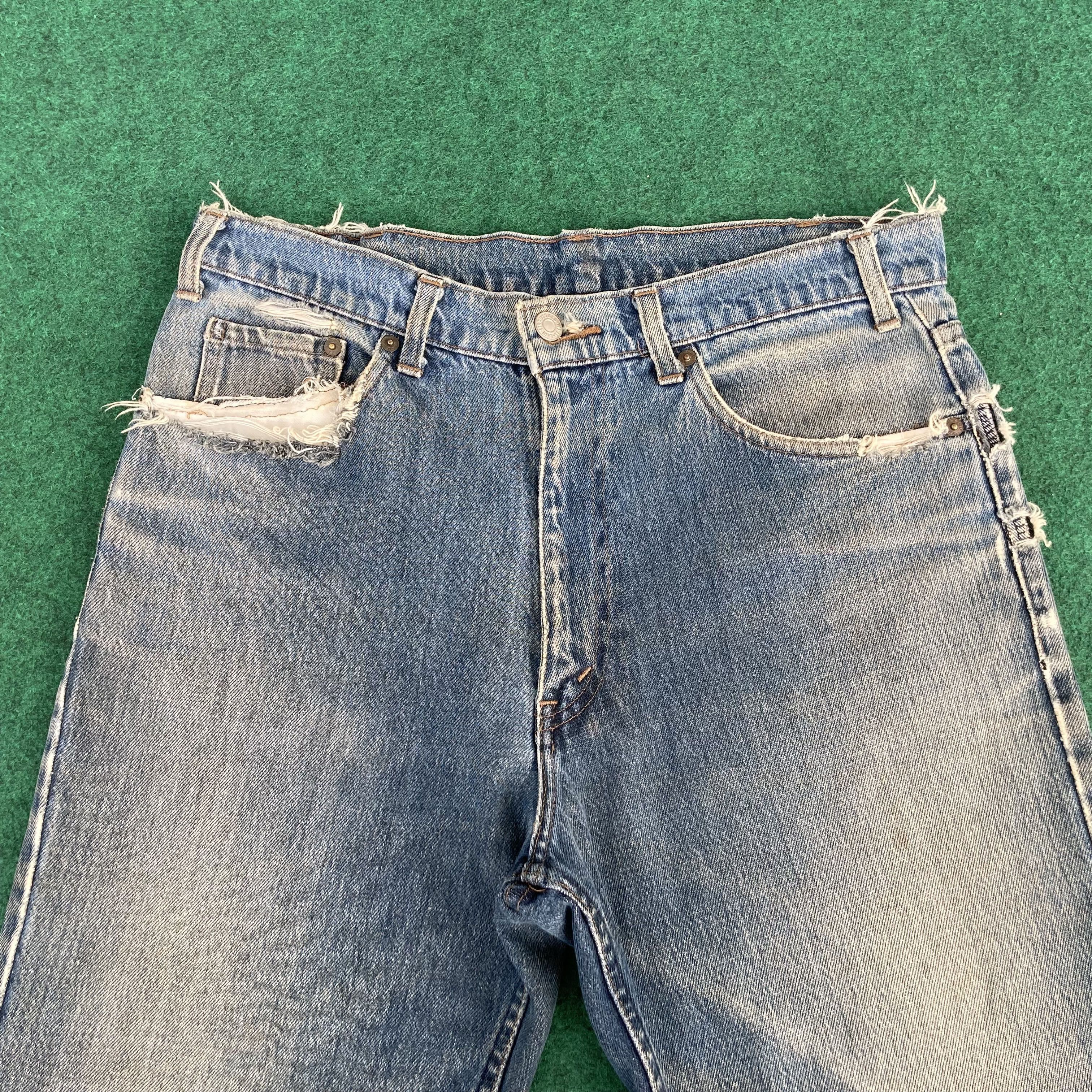 Levi's × Vintage Vtg Levis Short Distressed Jorts Ripped Punk Grunge Jeans Size US 32 / EU 48 - 3 Thumbnail