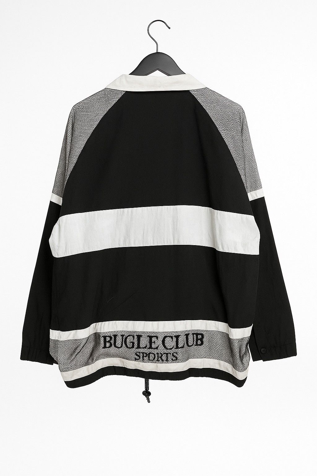 Bugle Boy Vintage Bugle Club Windbreaker | 90s Unisex Black & White Size US L / EU 52-54 / 3 - 2 Thumbnail