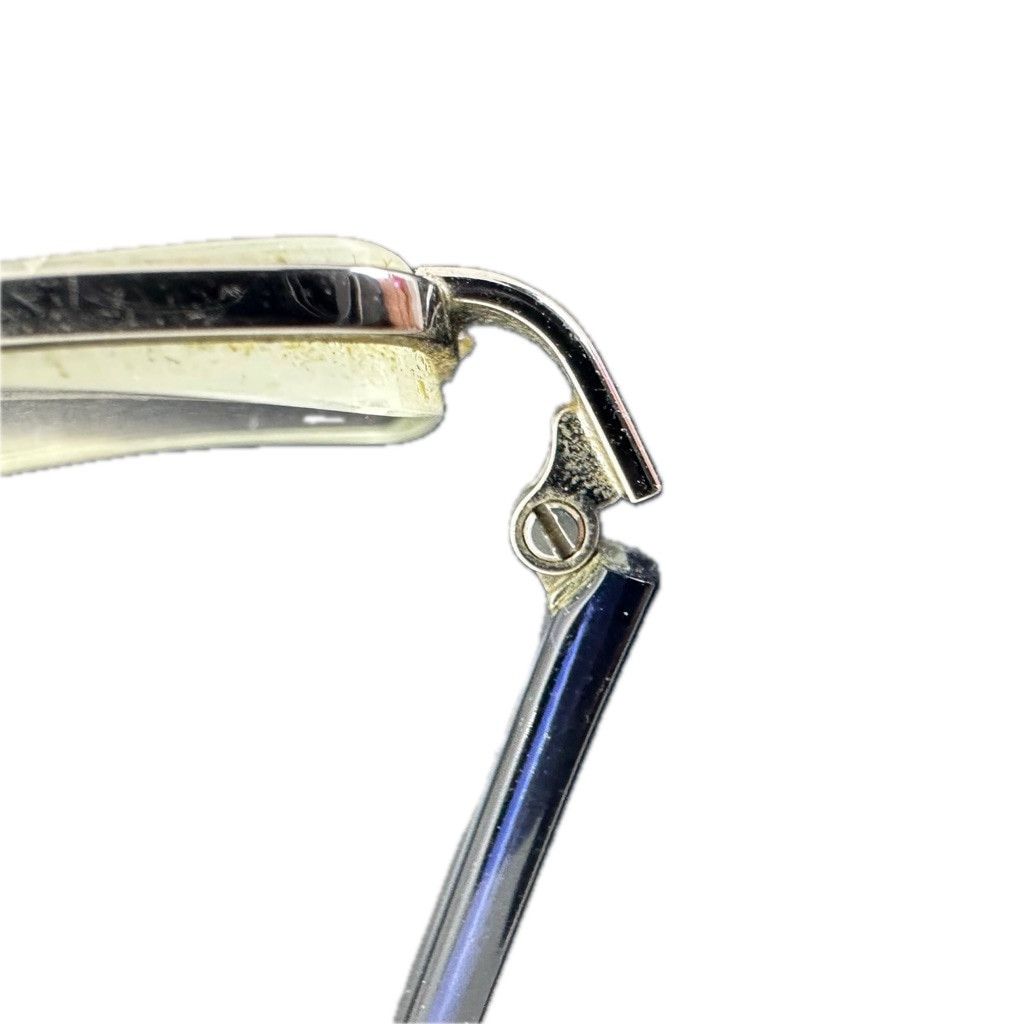 RayBan Vintage Ray Ban Navy Silver Metal Half Rim Rectangular Frame Size ONE SIZE - 8 Thumbnail