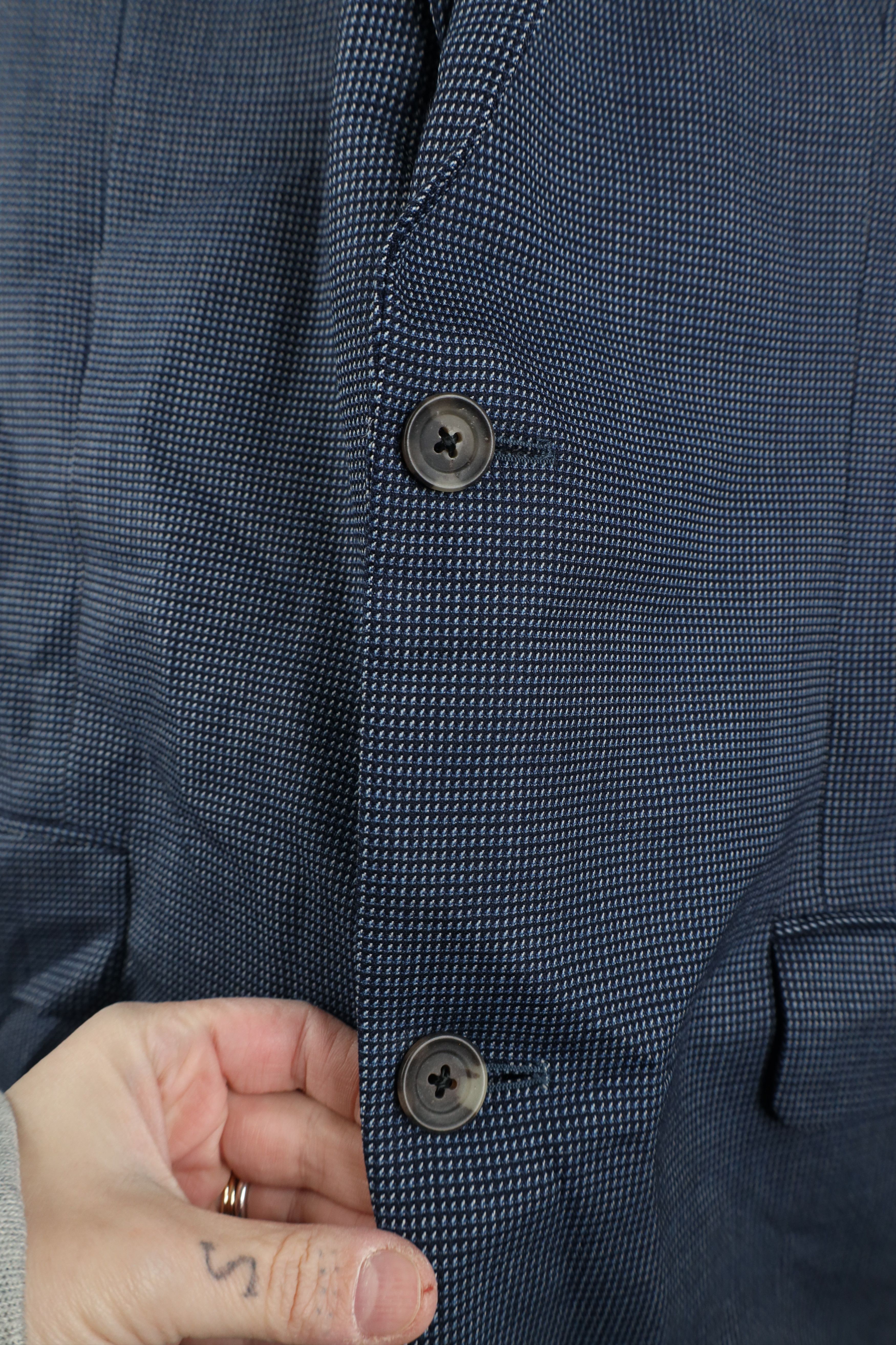 Daniel Cremieux Ing Loro Piana Wool Button Suit Coat Blazer Jacket Blue Size US XL / EU 56 / 4 - 5 Thumbnail