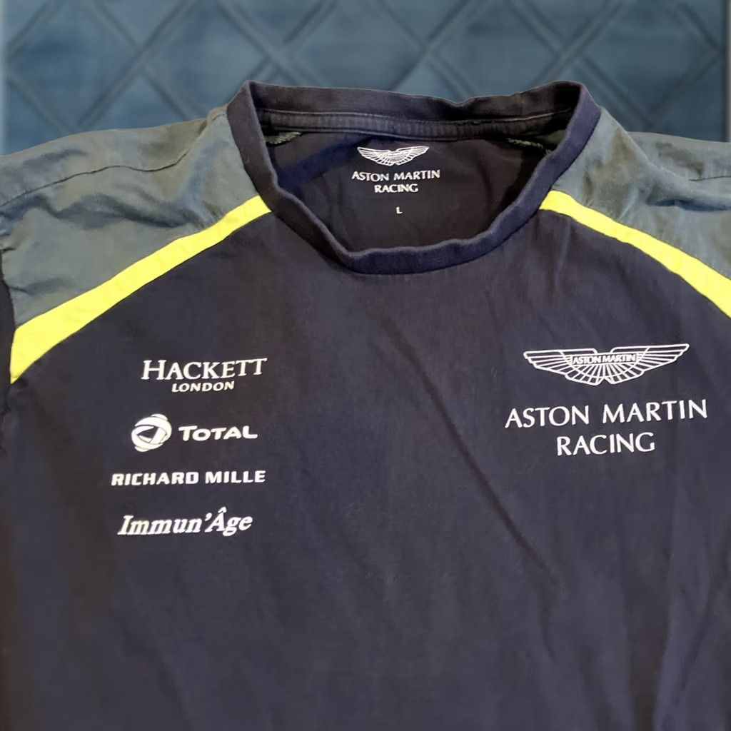 Vintage OFFICIAL - Aston Martin Racing - Double Sided T Shirt - Large - Black - Cotton - Short Sleeve - Crew Neck - Logo, Graphic, Brands - Men Size US L / EU 52-54 / 3 - 1 Thumbnail