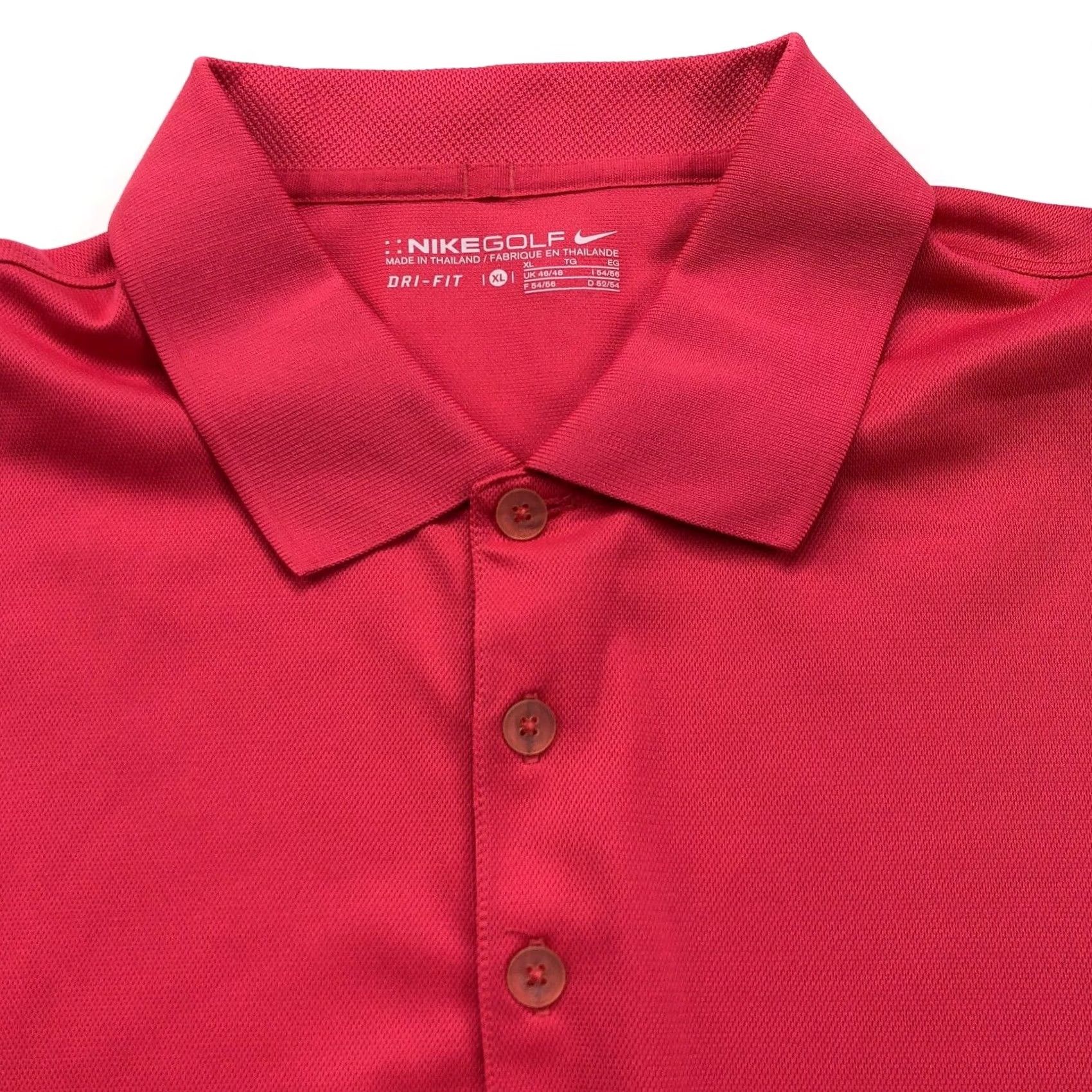 Nike Nike Dri Fit XL Mens Golf SS Button Polo Solid Shirt Pink Size US XL / EU 56 / 4 - 2 Thumbnail