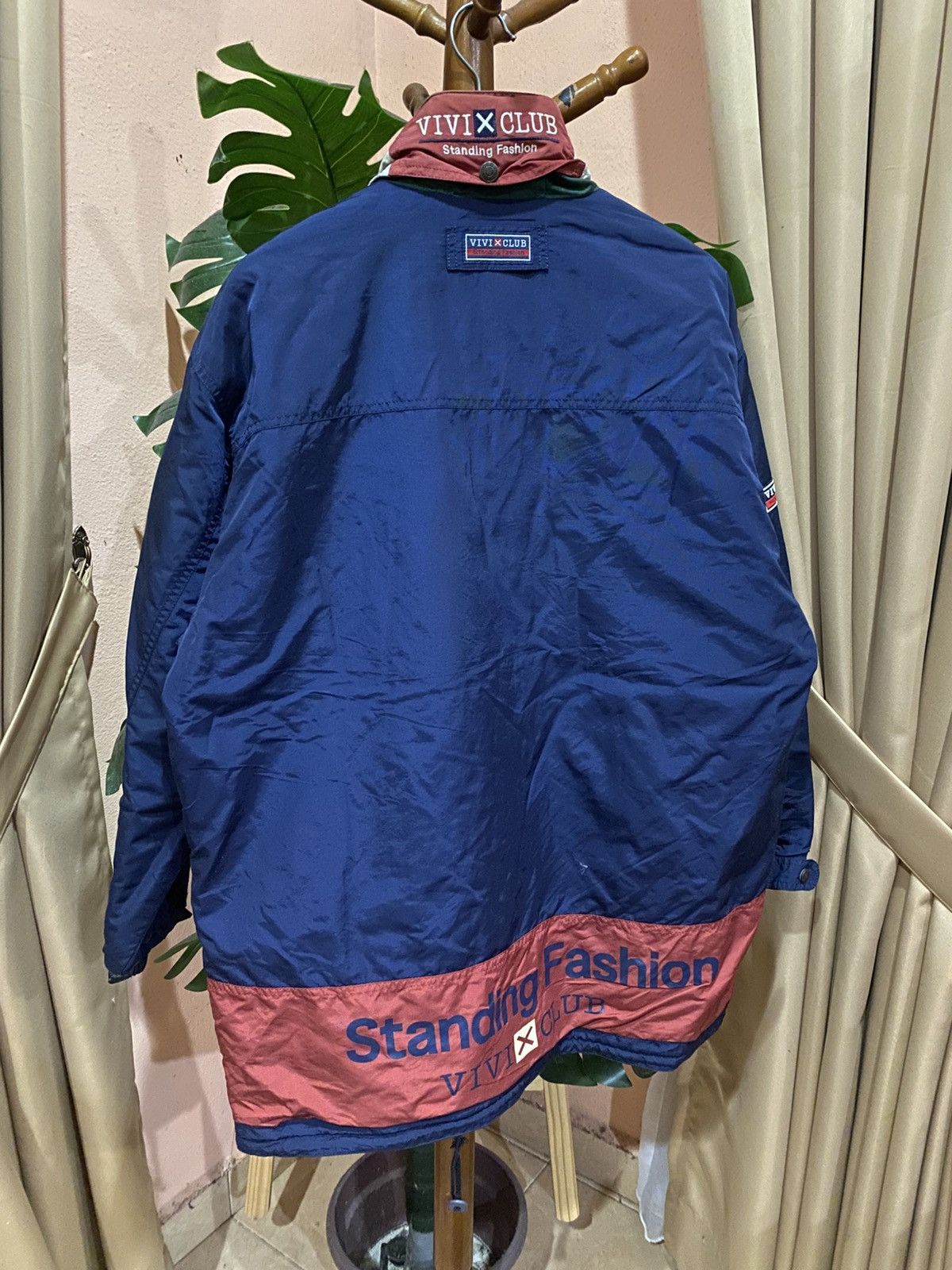 Vintage Vintage 90s VIVI X CLUB Nylon Windbreaker Jacket Blue Green Size US L / EU 52-54 / 3 - 6 Thumbnail