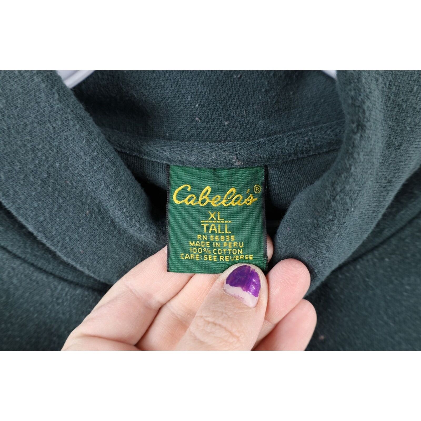 Cabelas × Vintage Vintage 90s Cabelas Faded Long Sleeve Turtleneck T-Shirt Size US XL / EU 56 / 4 - 4 Thumbnail