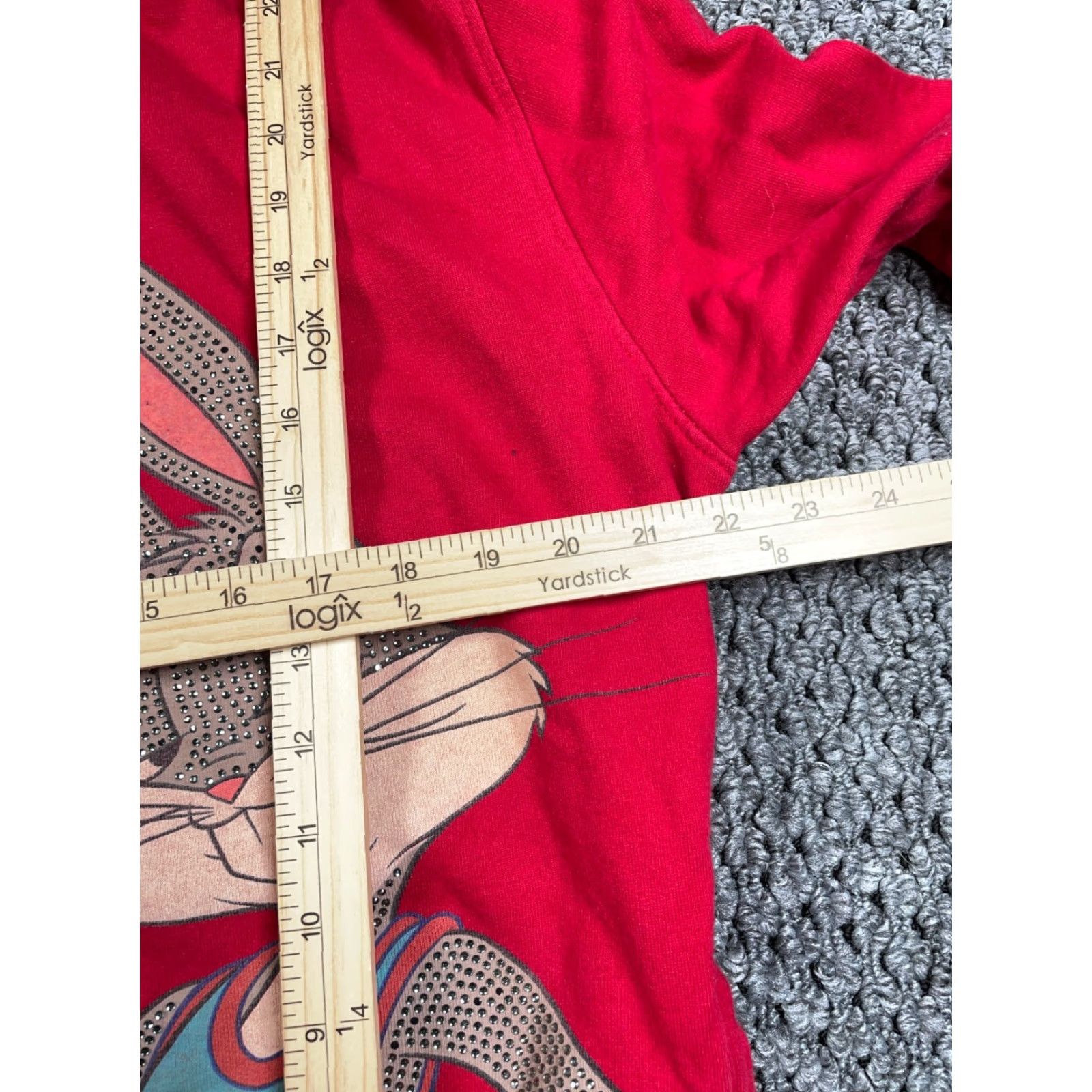Vintage De Kryptic Space Jam Bugs Bunny Hoodie Adult Large Red Rhinestone Graphic Sweatshirt Mens Size US L / EU 52-54 / 3 - 5 Thumbnail