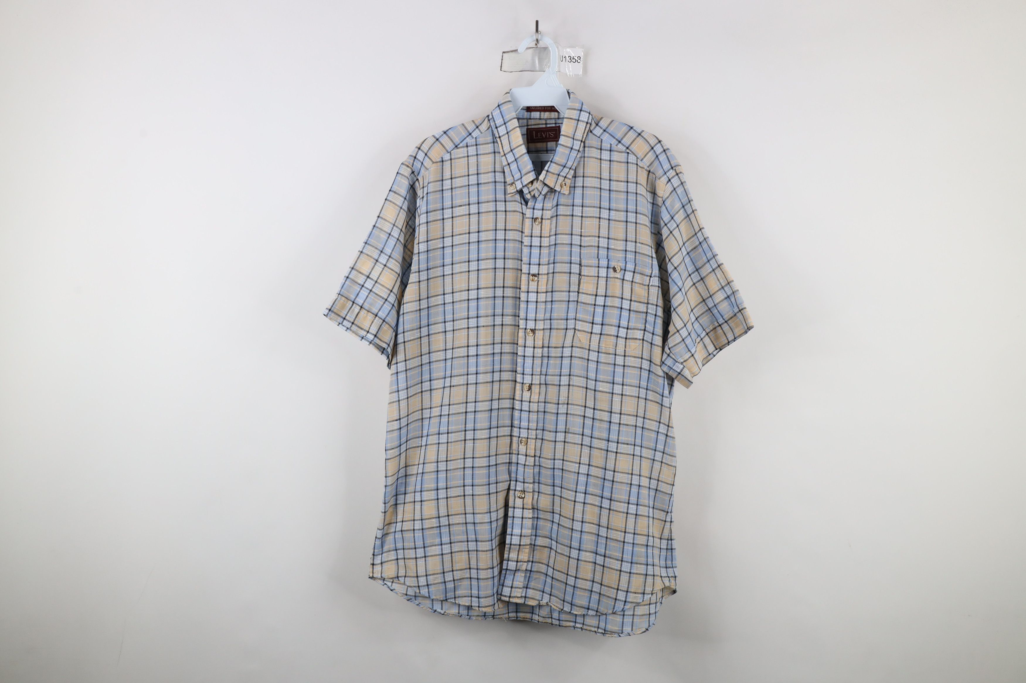 Levi's × Vintage Vintage 80s Levis Sheer Short Sleeve Button Down Shirt USA Size US L / EU 52-54 / 3 - 1 Thumbnail