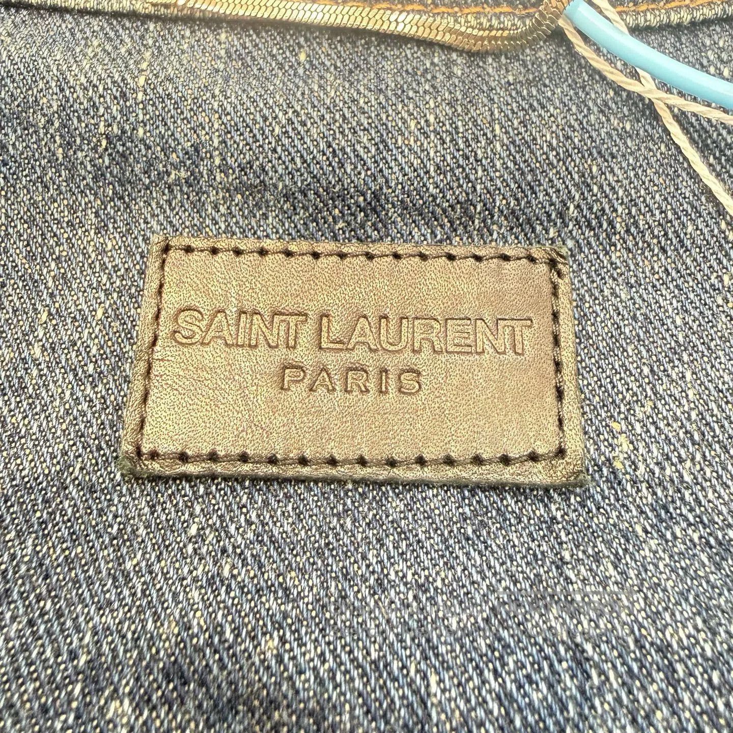 Saint Laurent Paris Saint Laurent Blue Shark Embroidery Denim Jacket. Size US L / EU 52-54 / 3 - 3 Thumbnail