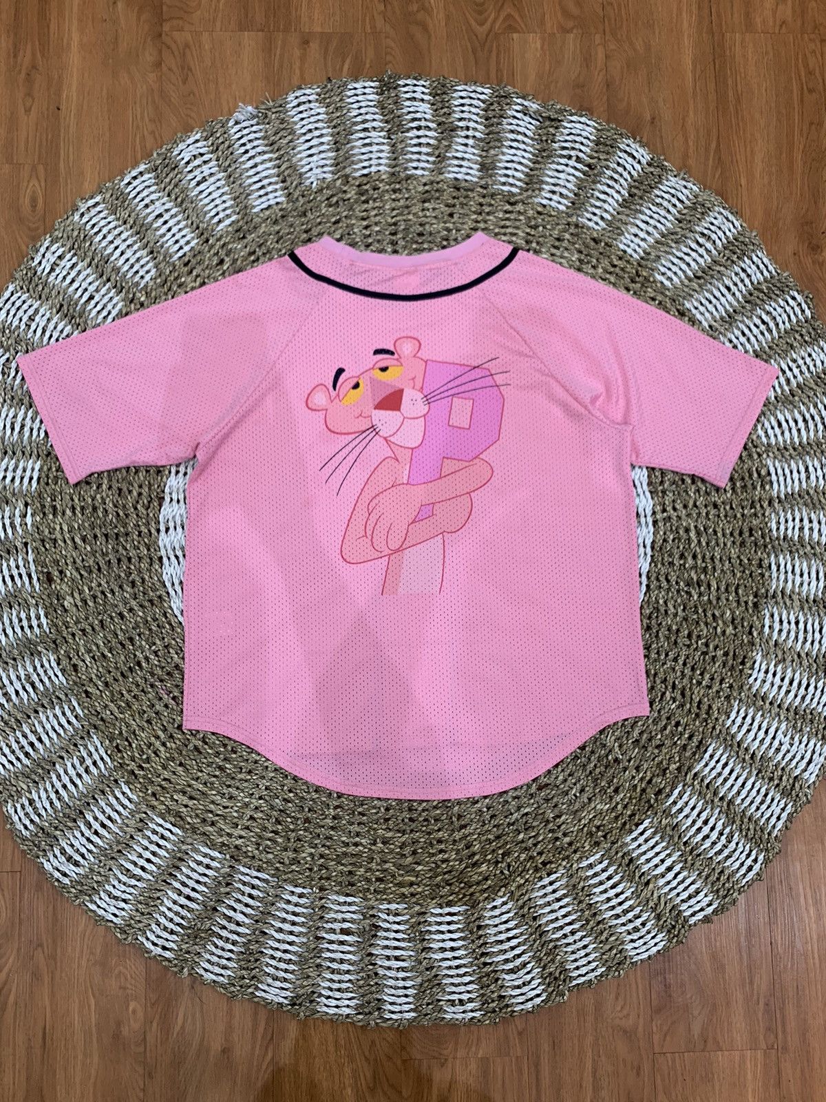 Cartoon Network 💗RARE💗 Pink Panther pull over mesh baseball jersey Size US L / EU 52-54 / 3 - 1 Thumbnail
