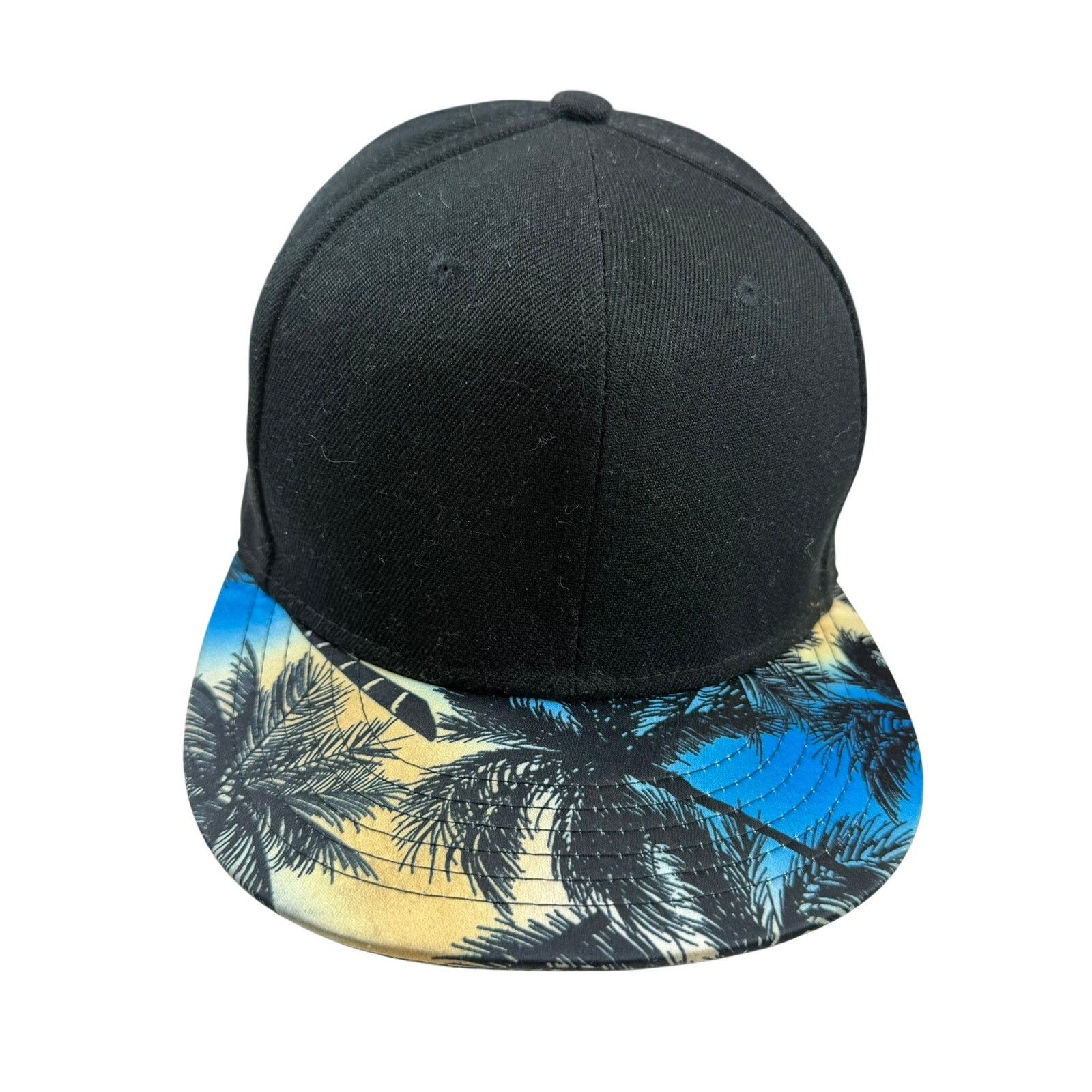 Other WUKE Snapback Hat Black Palm Tree Tropical Brim Cap Size ONE SIZE - 1 Thumbnail