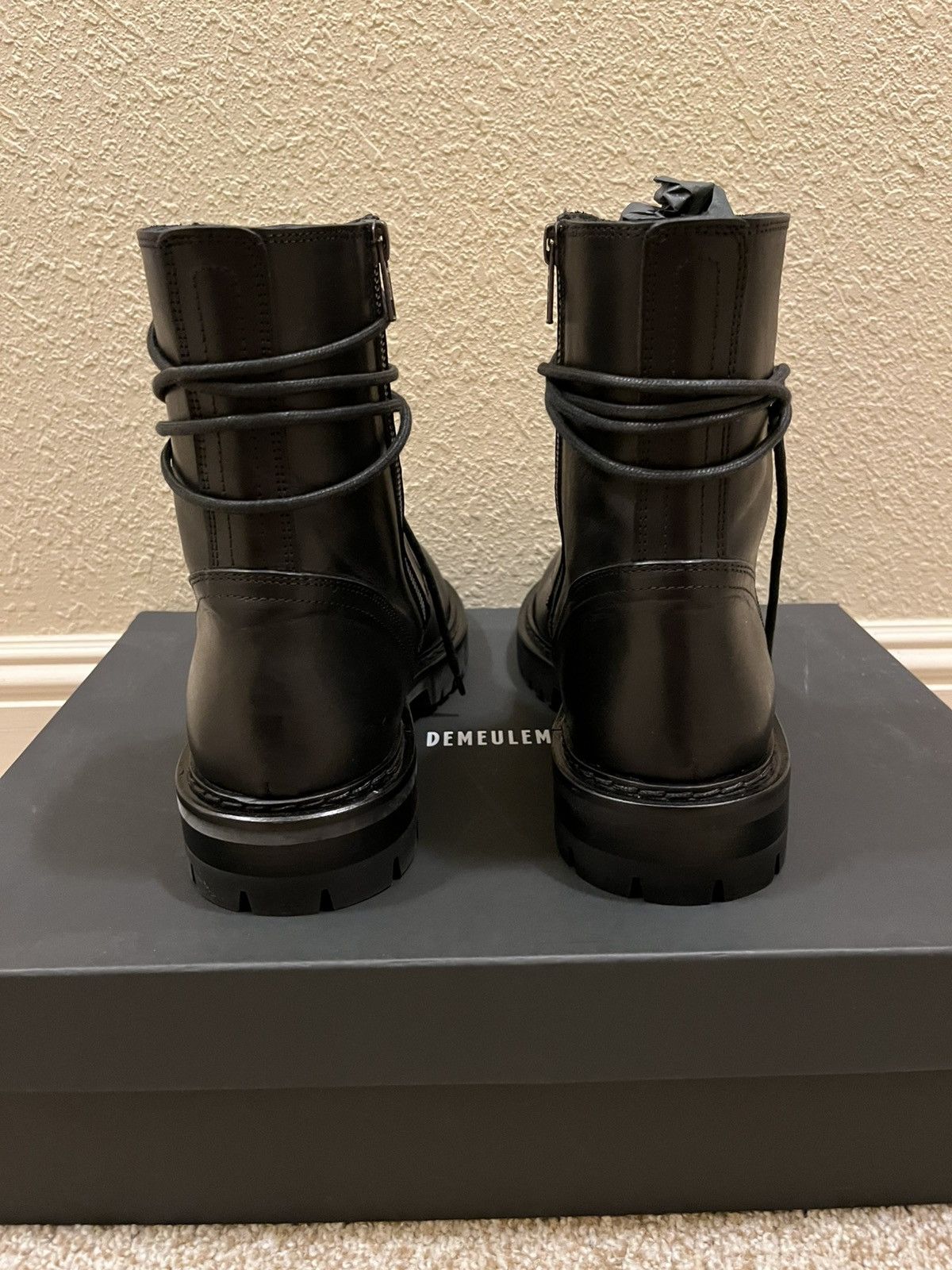 Ann Demeulemeester Black Leather Combat Boots Size US 10 / EU 43 - 2 Thumbnail