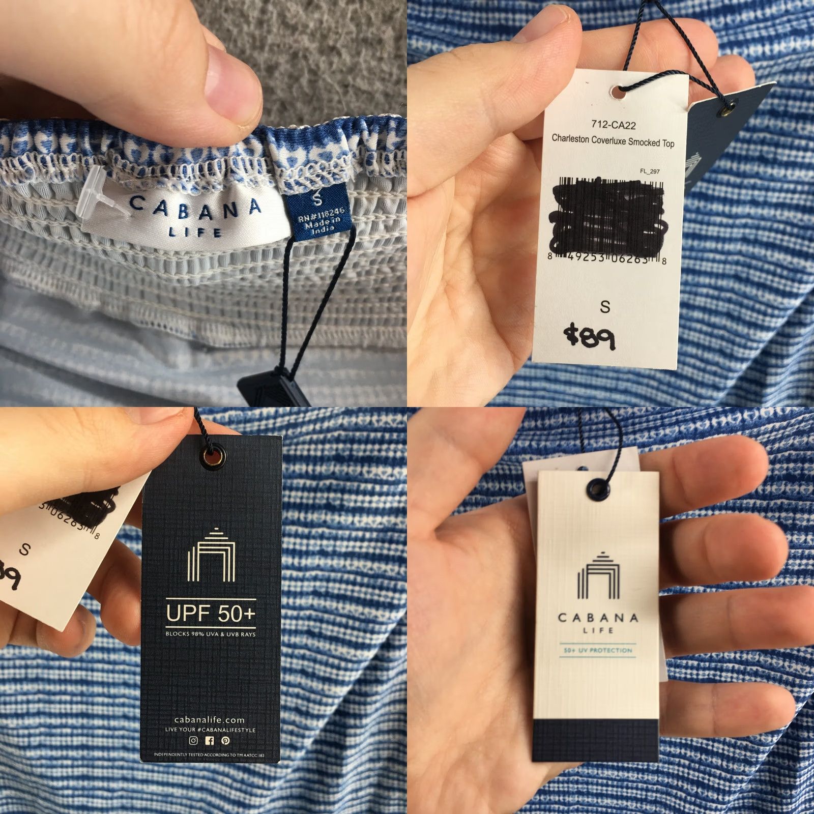 Vintage Cabana Life Top Womens S Blue White Tassel Charleston Coverluxe Smocked NEW Shirt Women S Small Blue White Tassel Charleston Coverluxe Smocked NEW Size S / US 4 / IT 40 - 9 Thumbnail