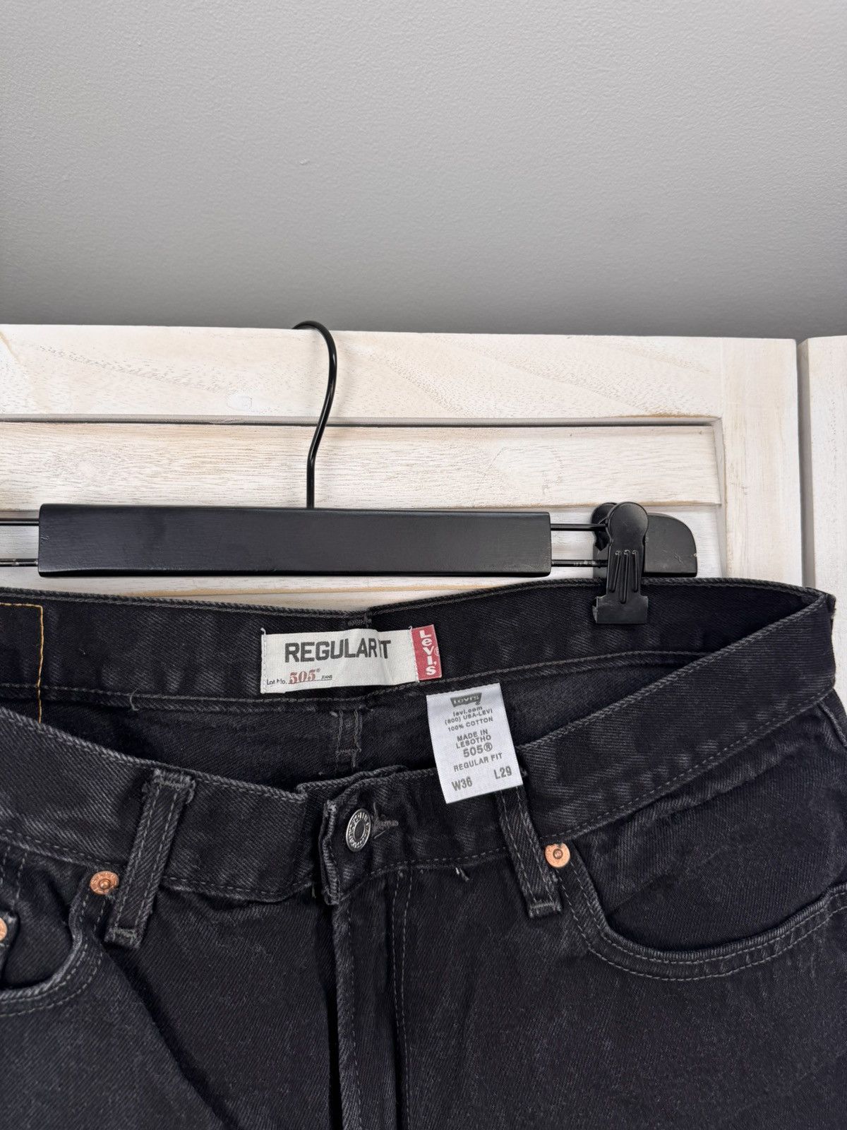 Levi's Levi's Jeans Men's Black Regular Straight Denim Cotton Size US 36 / EU 52 - 14 Thumbnail