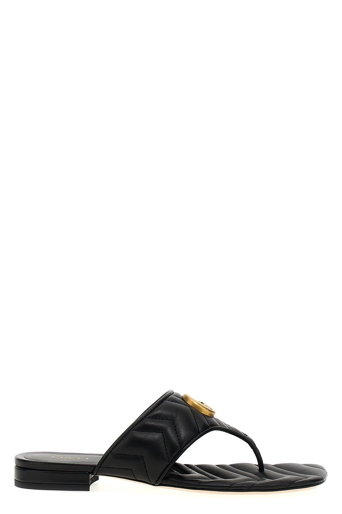 image of Gucci 'doppia G' Sandals in Black, Women's (Size 9)