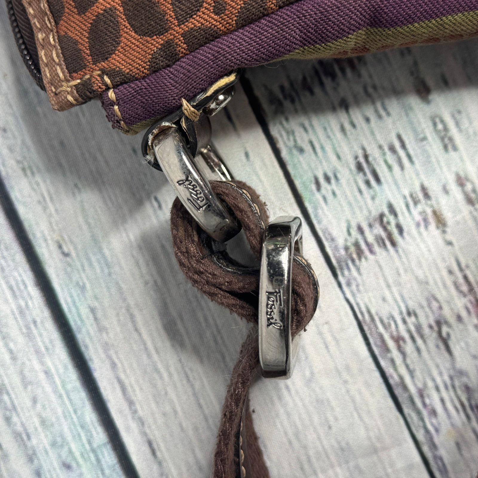Fossil Fossil Multicolor Stripe Crossbody Bag Brown Adjustable Size ONE SIZE - 6 Thumbnail