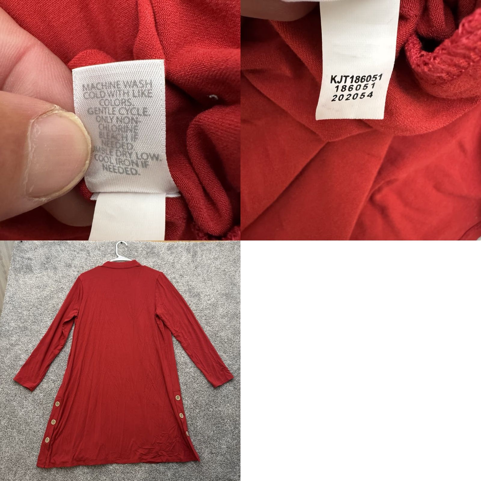 J. Jill J. Jill Cardigan Shirt Women M Red Solid Knit Long Open Front Artsy Teacher Lagom Clean Girl — Size M / US 6-8 / IT 42-44 - 8 Thumbnail