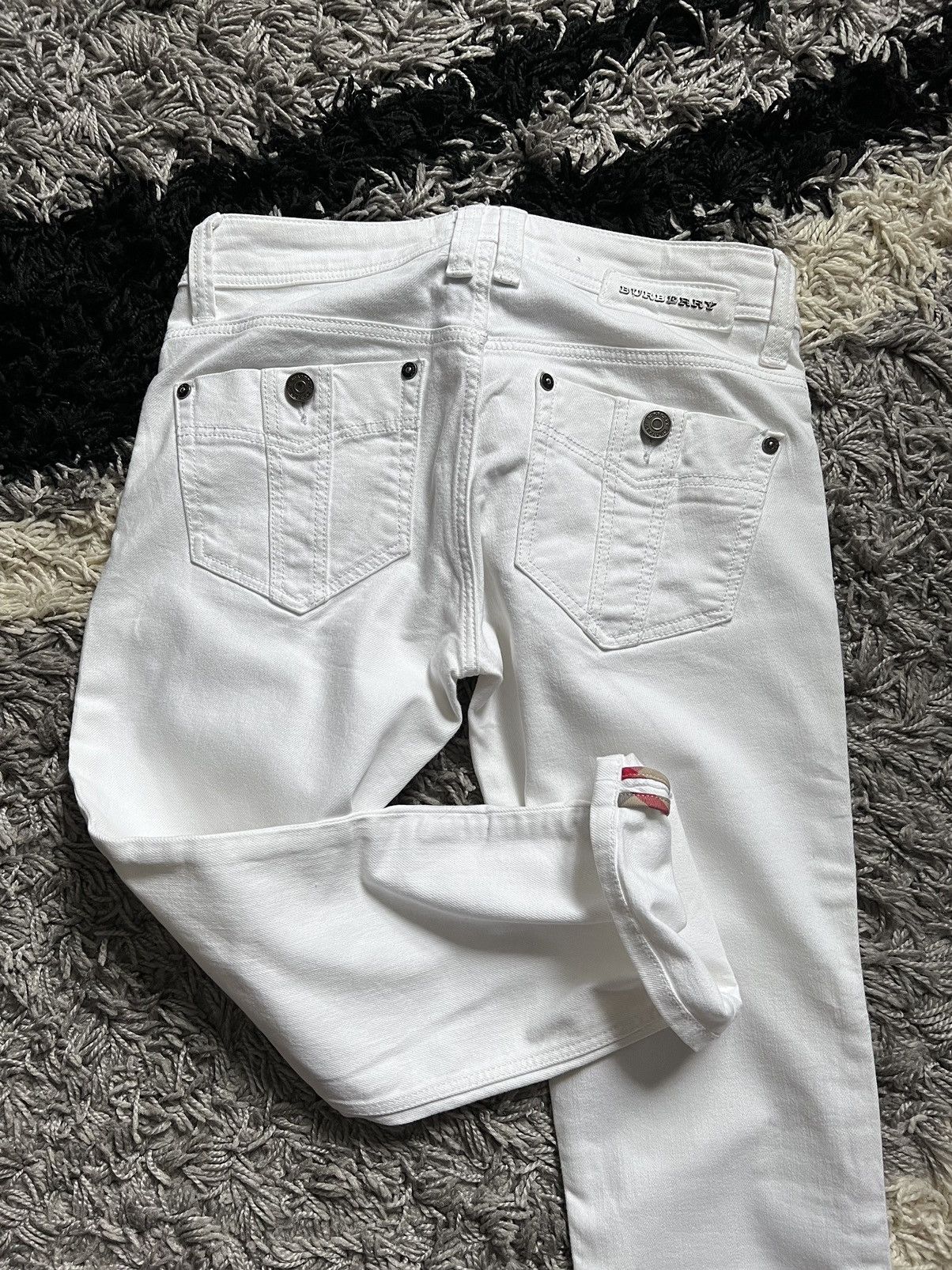 Burberry Burberry Brit Women’s Buckingham Skinny Leg Size 26 White Size 26" / US 2 / IT 38 - 2 Thumbnail