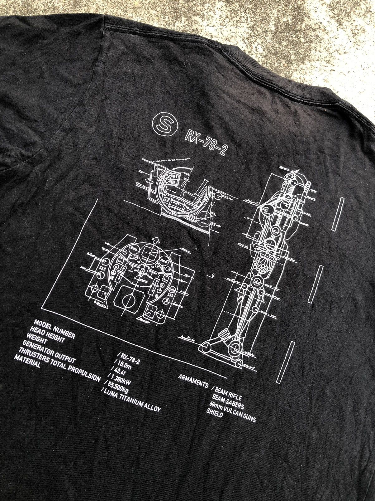 Anime GUNDAM RX 78 2 FADED BLACK TEE Size US M / EU 48-50 / 2 - 6 Thumbnail