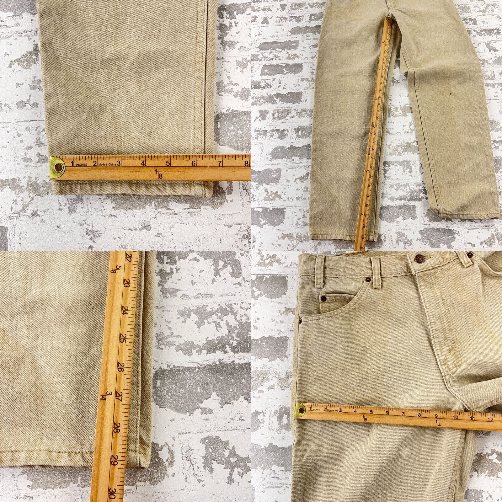 Levi's VINTAGE Levi's 550 Jeans Men 33x30 Relaxed Fit Tapered Leg Tan Beige 90s American Classic Mens Levi's 550 Jeans Size US 33 - 8 Thumbnail