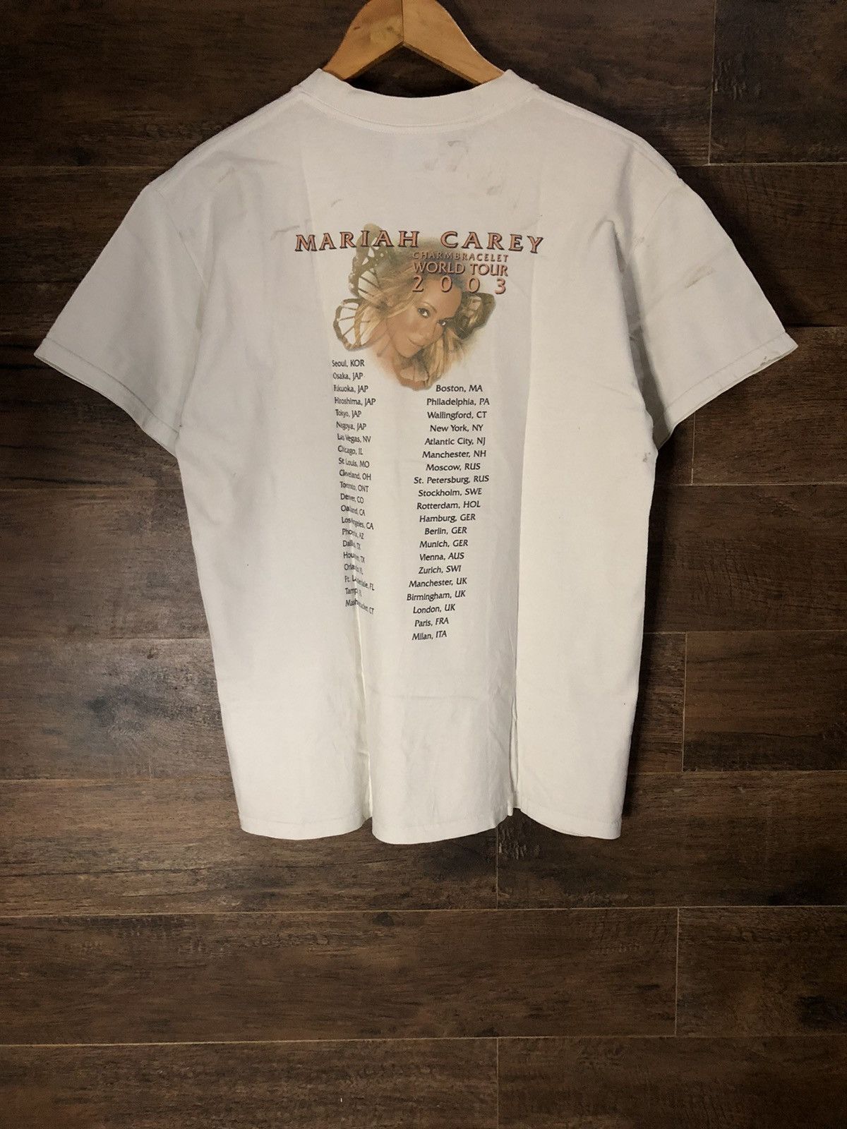Band Tees × Rap Tees × Vintage Vintage 2003 Mariah Carey Charmbracelet World Tour Shirt Size US M / EU 48-50 / 2 - 3 Thumbnail