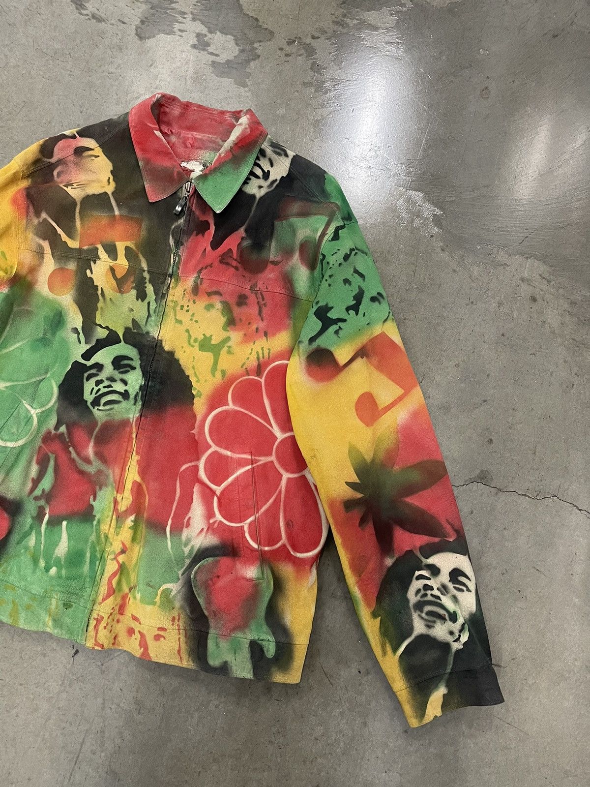 Bob Marley × Vintage “Wisdom Better Than Gold” Bob Marley Painted Leather Jacket Size US M / EU 48-50 / 2 - 5 Thumbnail