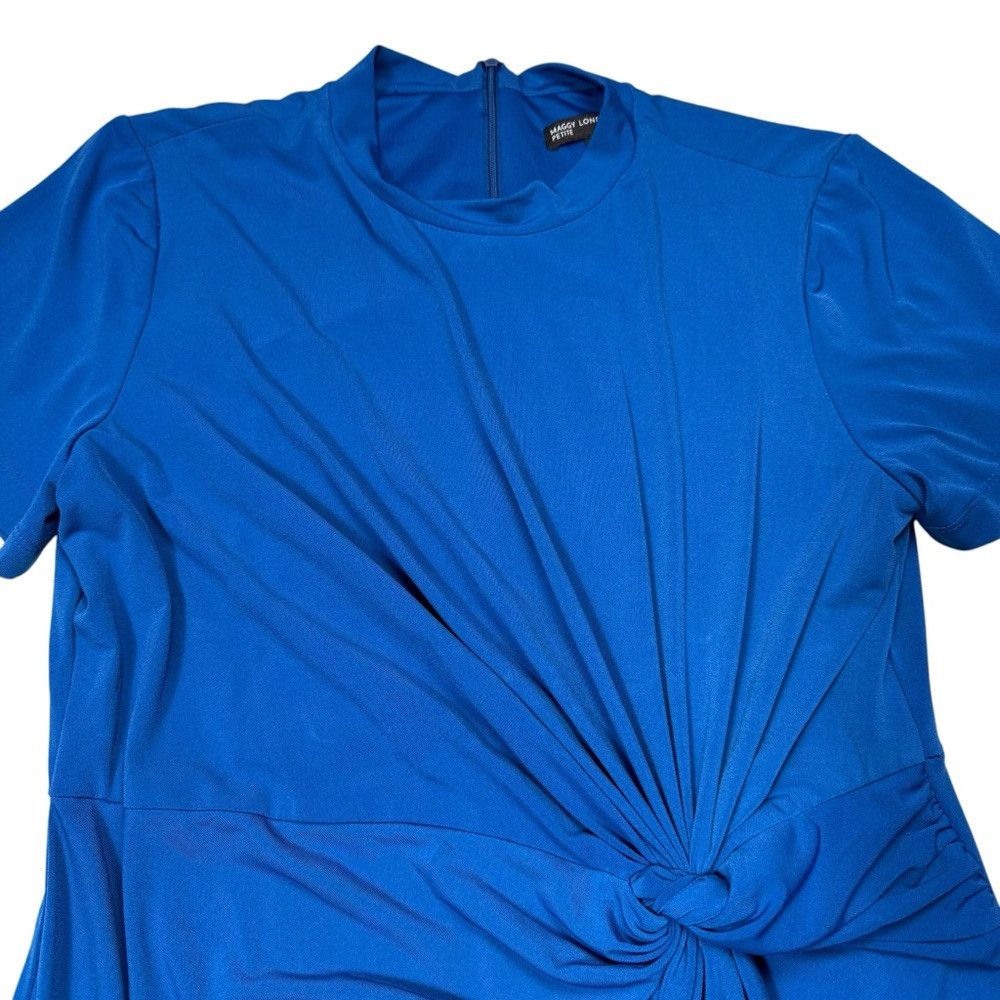 MAGGY LONDON NWT New Maggy London Short Sleeve Draped Front Jersey Blue Size XL / US 12-14 / IT 48-50 - 5 Thumbnail