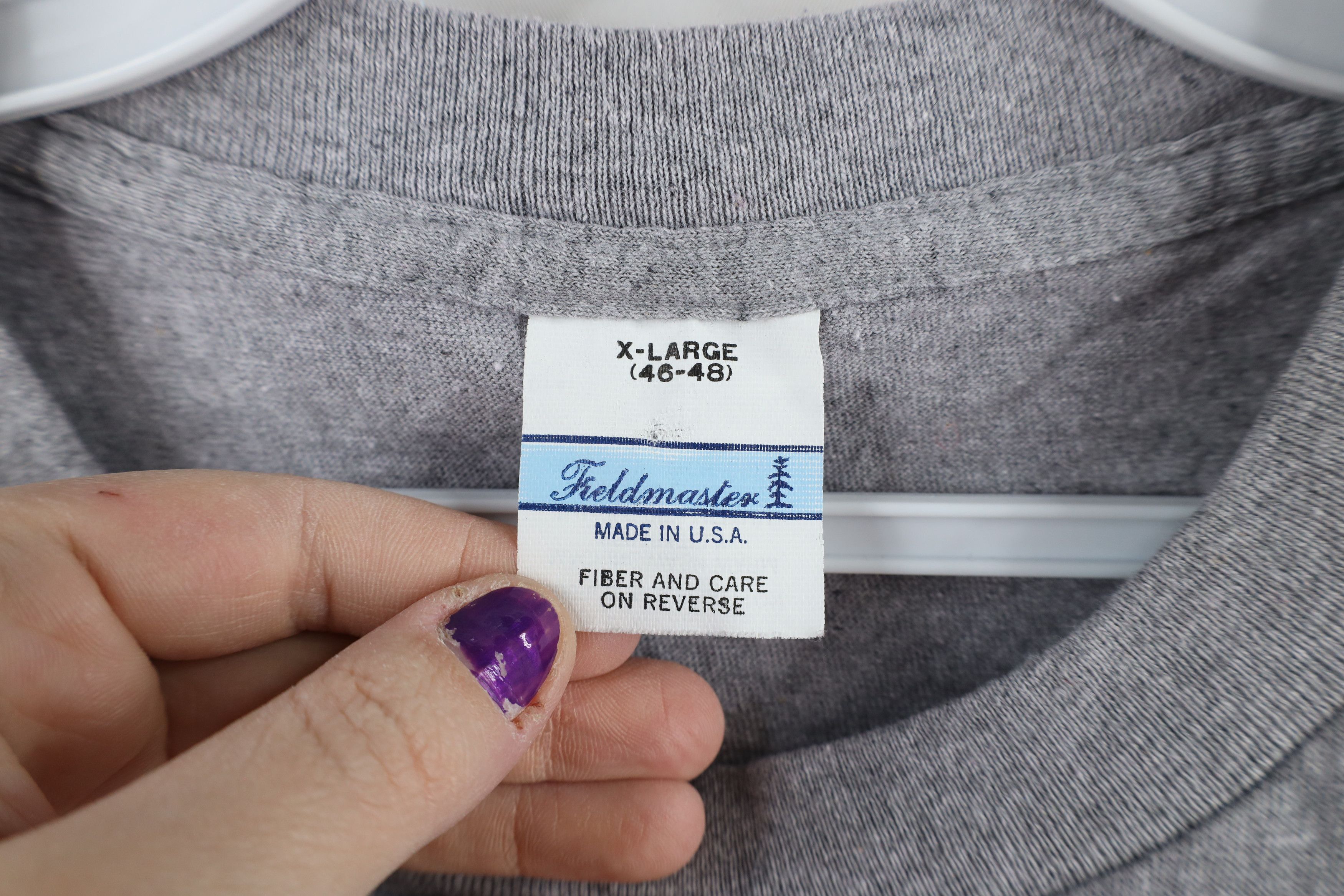 Vintage Vintage 90s Streetwear Blank Pocket T-Shirt Heather Gray USA Size US XL / EU 56 / 4 - 7 Thumbnail