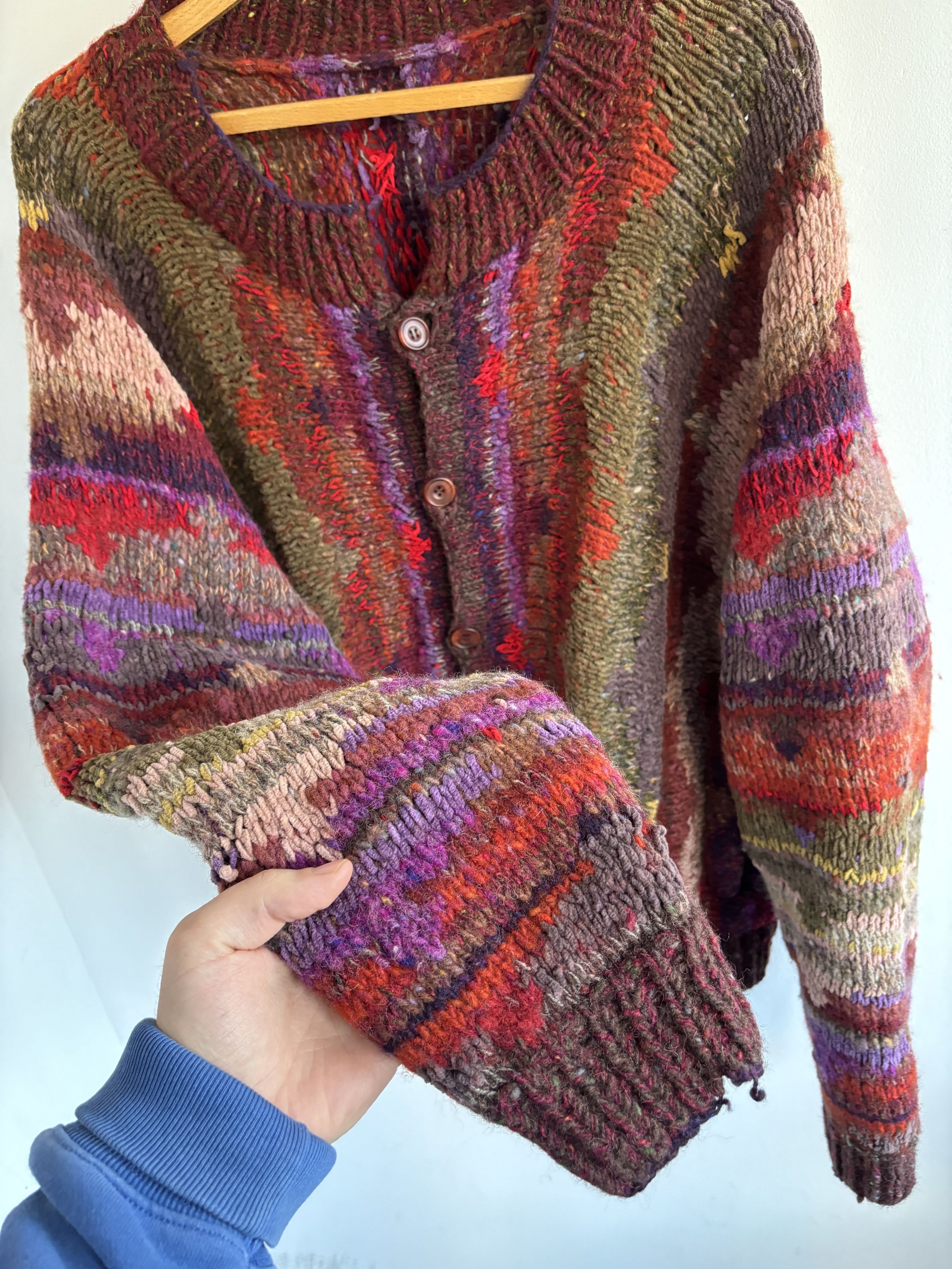 Handmade Knitted Oversized Gradient Cardigan Size US XL / EU 56 / 4 - 4 Thumbnail