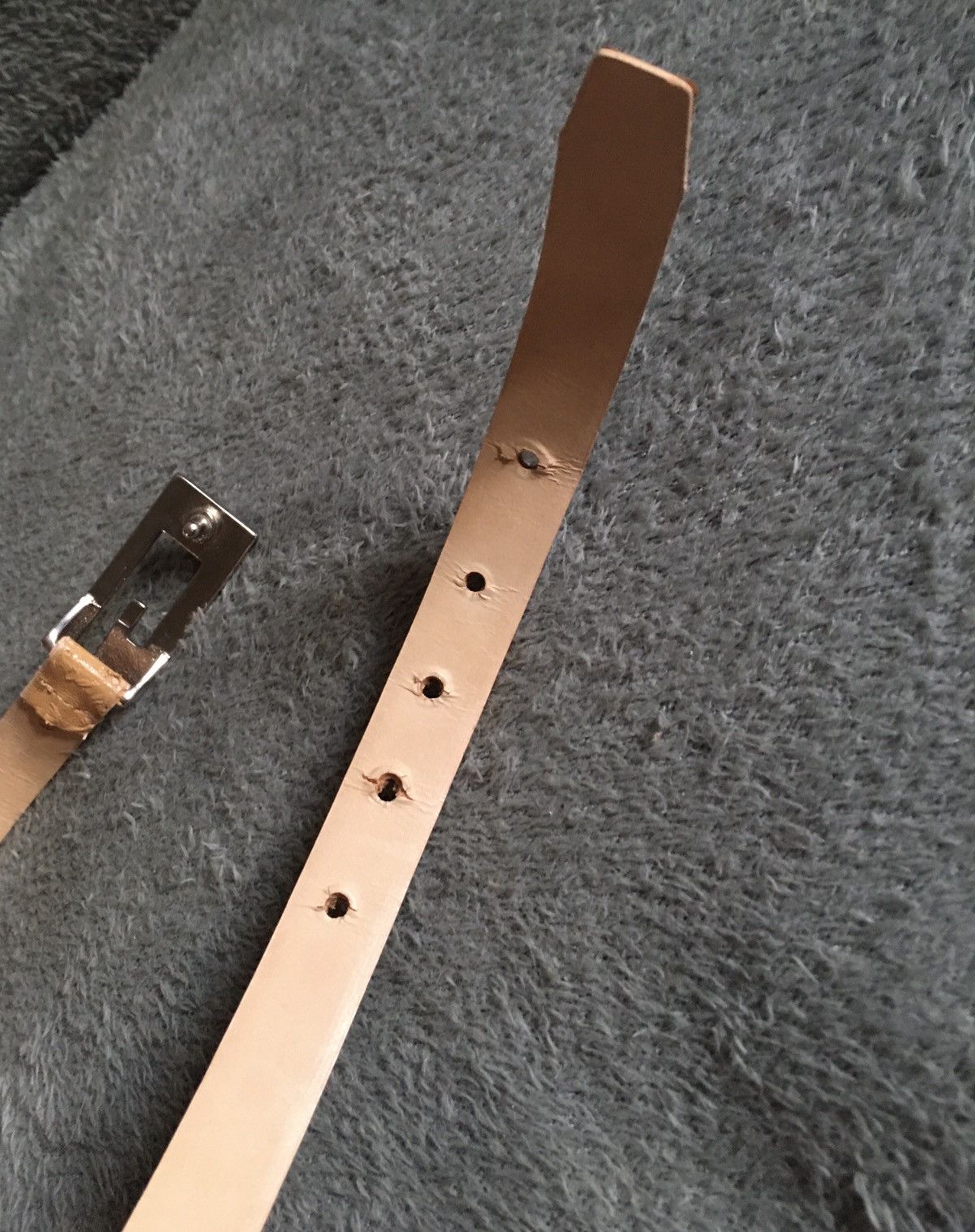 Gucci Gucci Belt Leather Beige G Logo Buckle Vintage Sz 36/90 Size ONE SIZE - 13 Thumbnail