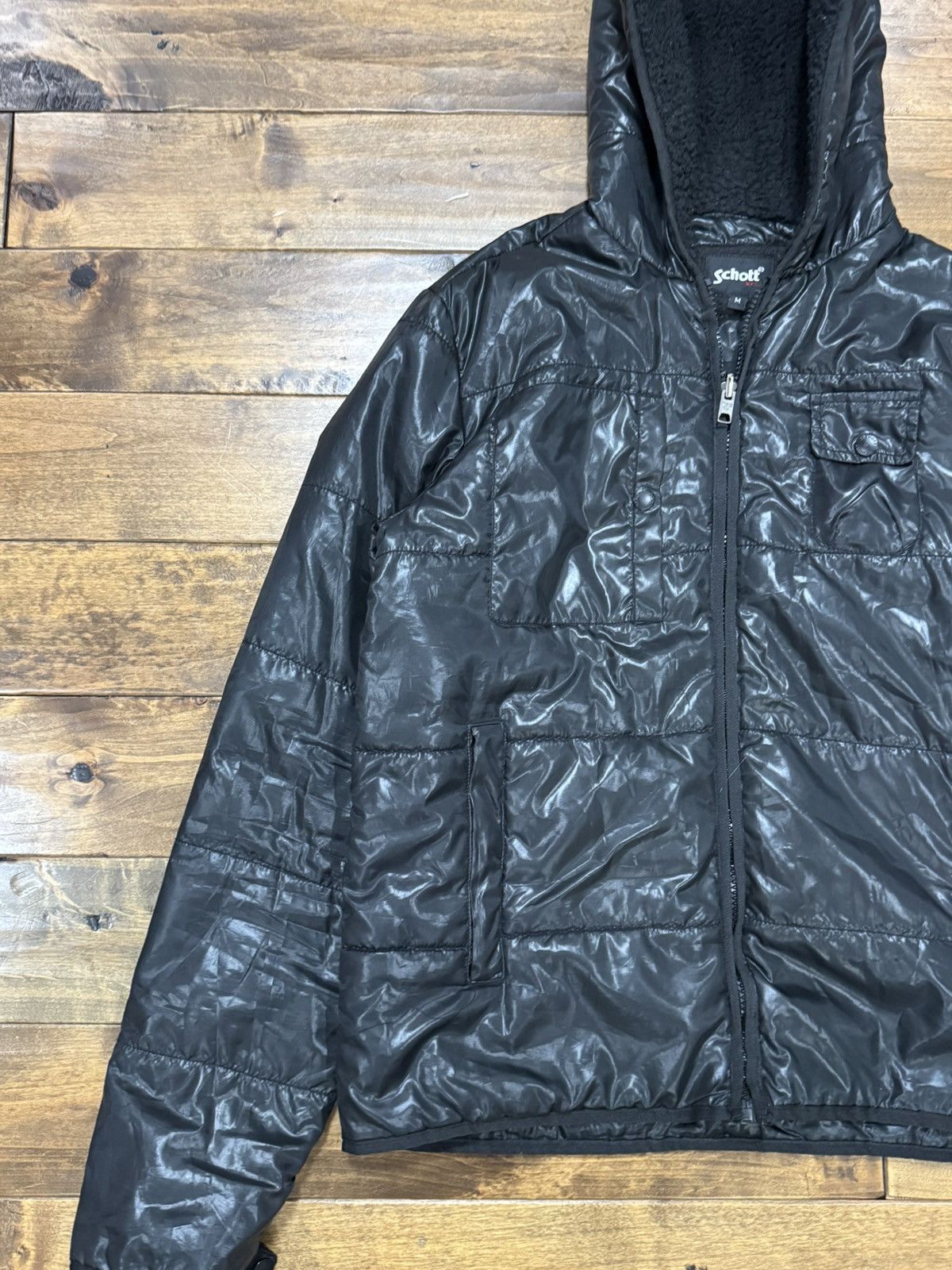 Schott Schott NYC Vintage Hooded Puffer Size US M / EU 48-50 / 2 - 6 Thumbnail