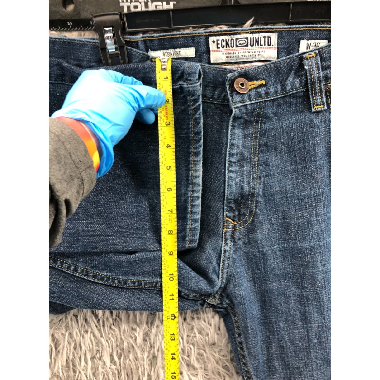 Ecko Unltd. Ecko UNLTD Straight Jeans 36x32 Mens Mid Rise Medium Wash Blue Size US 36 / EU 52 - 4 Thumbnail