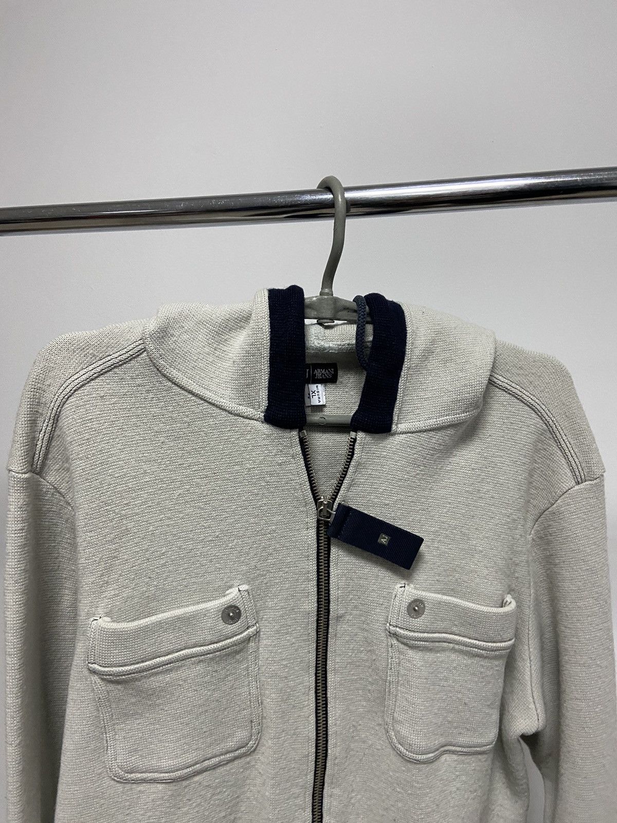 Armani × Vintage Armani logo sleeve Vintage Zip Hoodie Y2K Size US L / EU 52-54 / 3 - 5 Thumbnail