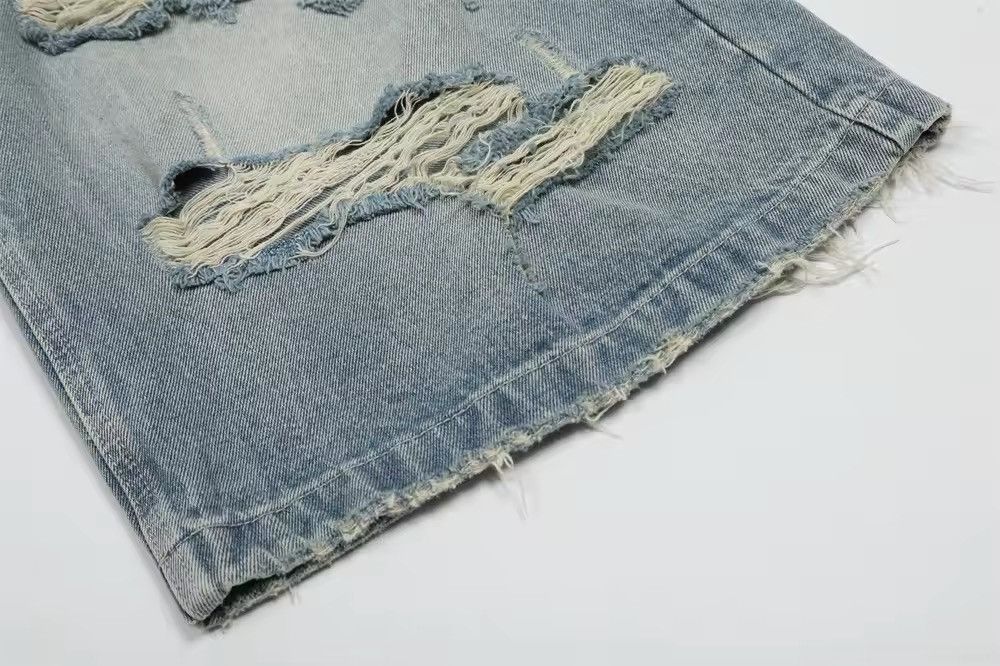 Vintage Distressed Hope Vintage Retro Style Light Blue Loose Shorts Size US 30 / EU 46 - 9 Thumbnail