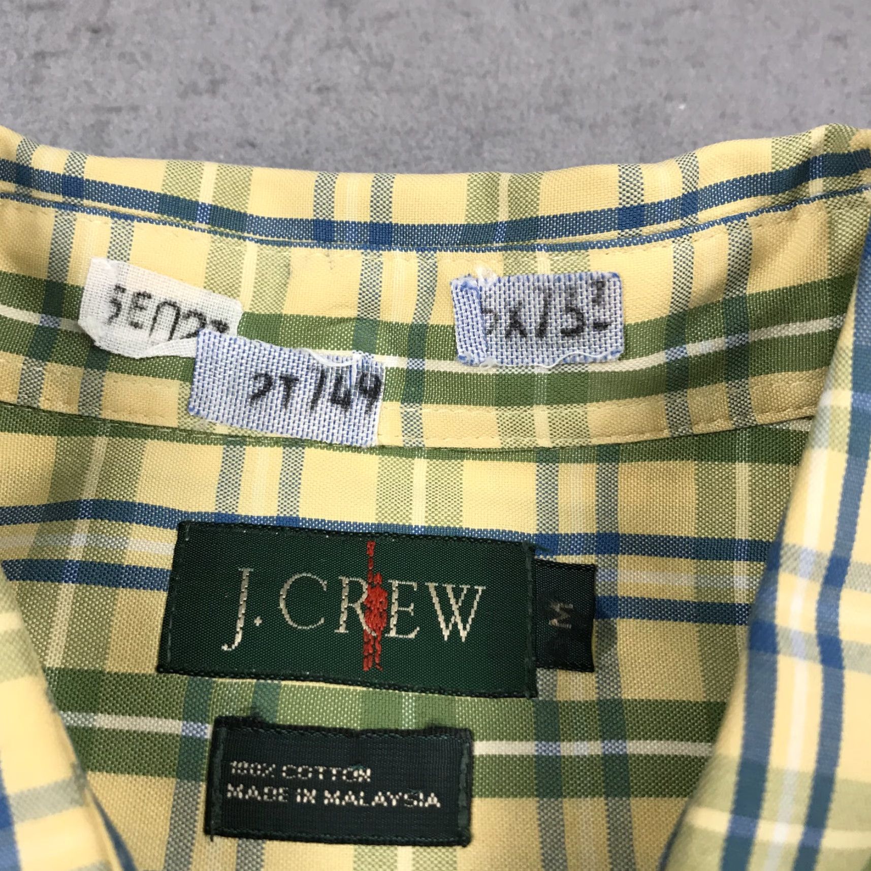 J.Crew VINTAGE J.CREW Shirt Mens M Yellow Plaid 100% Cotton 90s Lights Size US M / EU 48-50 / 2 - 4 Thumbnail