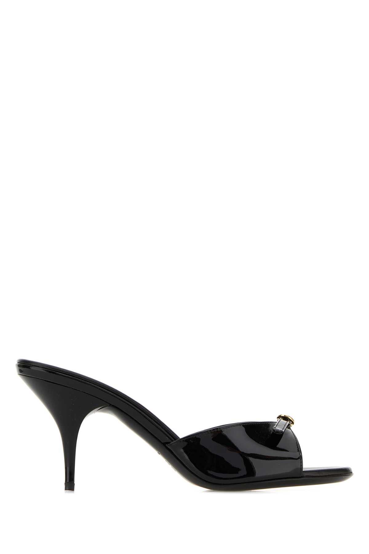 Miu Miu Black Leather Mules Size US 6 / IT 36 - 1 Thumbnail