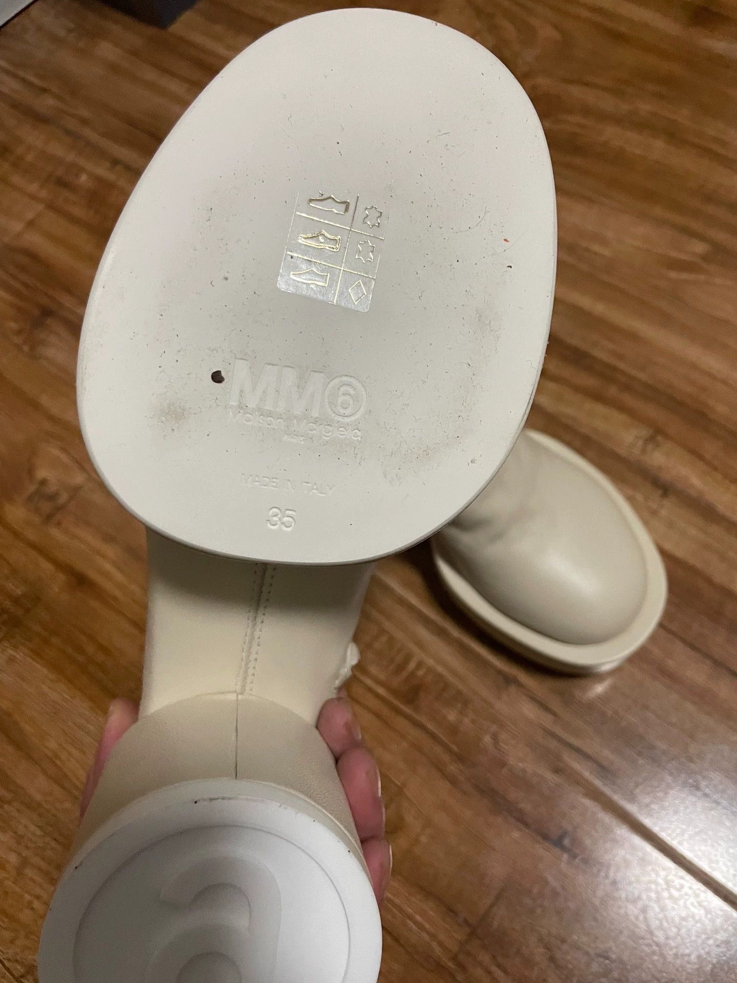 MM6 mm6 off-white high-heeled ankle boots 35 (size up) Size US 4.5 / IT 34.5 - 3 Thumbnail