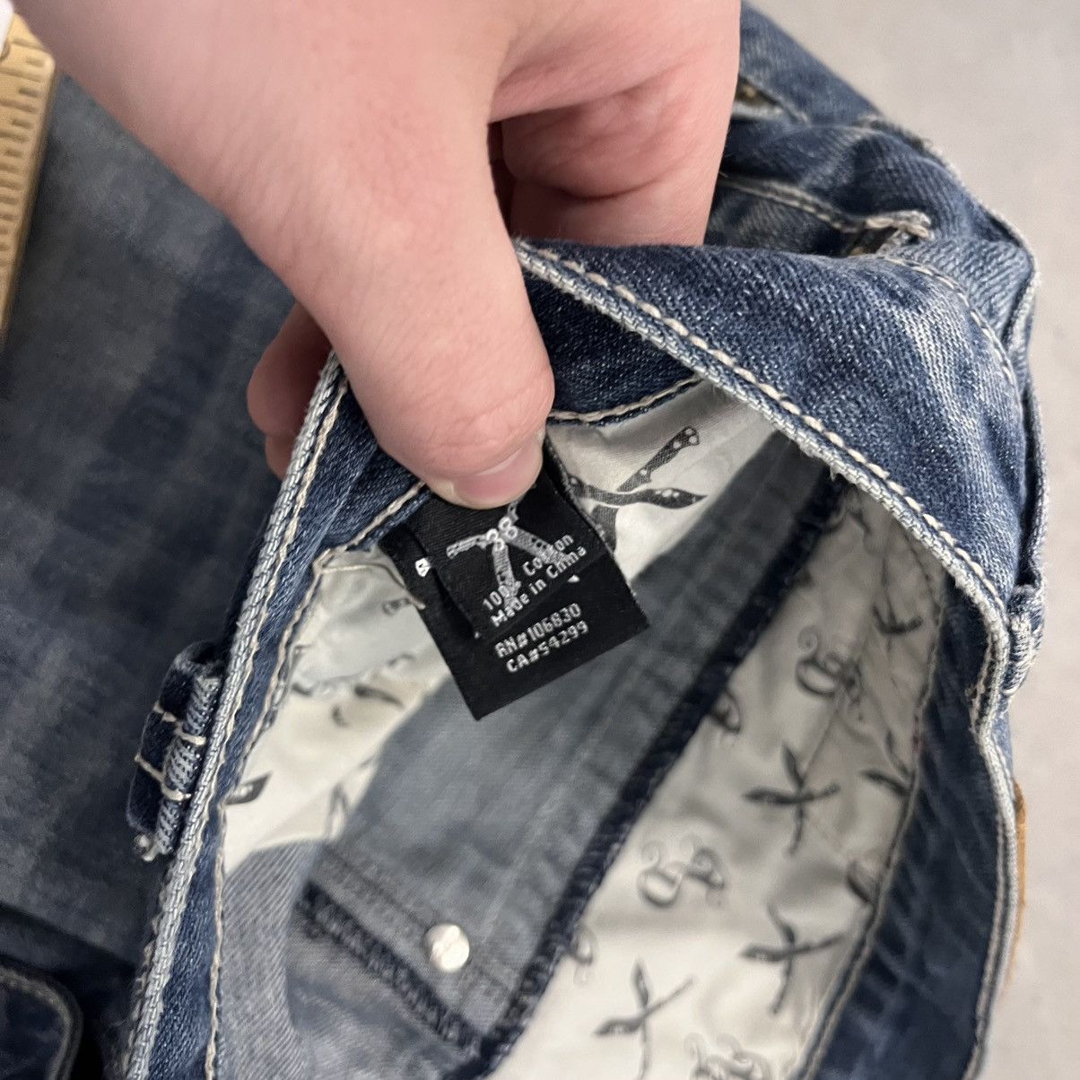 Artful Dodger CRAZY Y2K Artful Dodger Denim Skull embroidered Pockets 38 Size US 38 / EU 54 - 4 Thumbnail