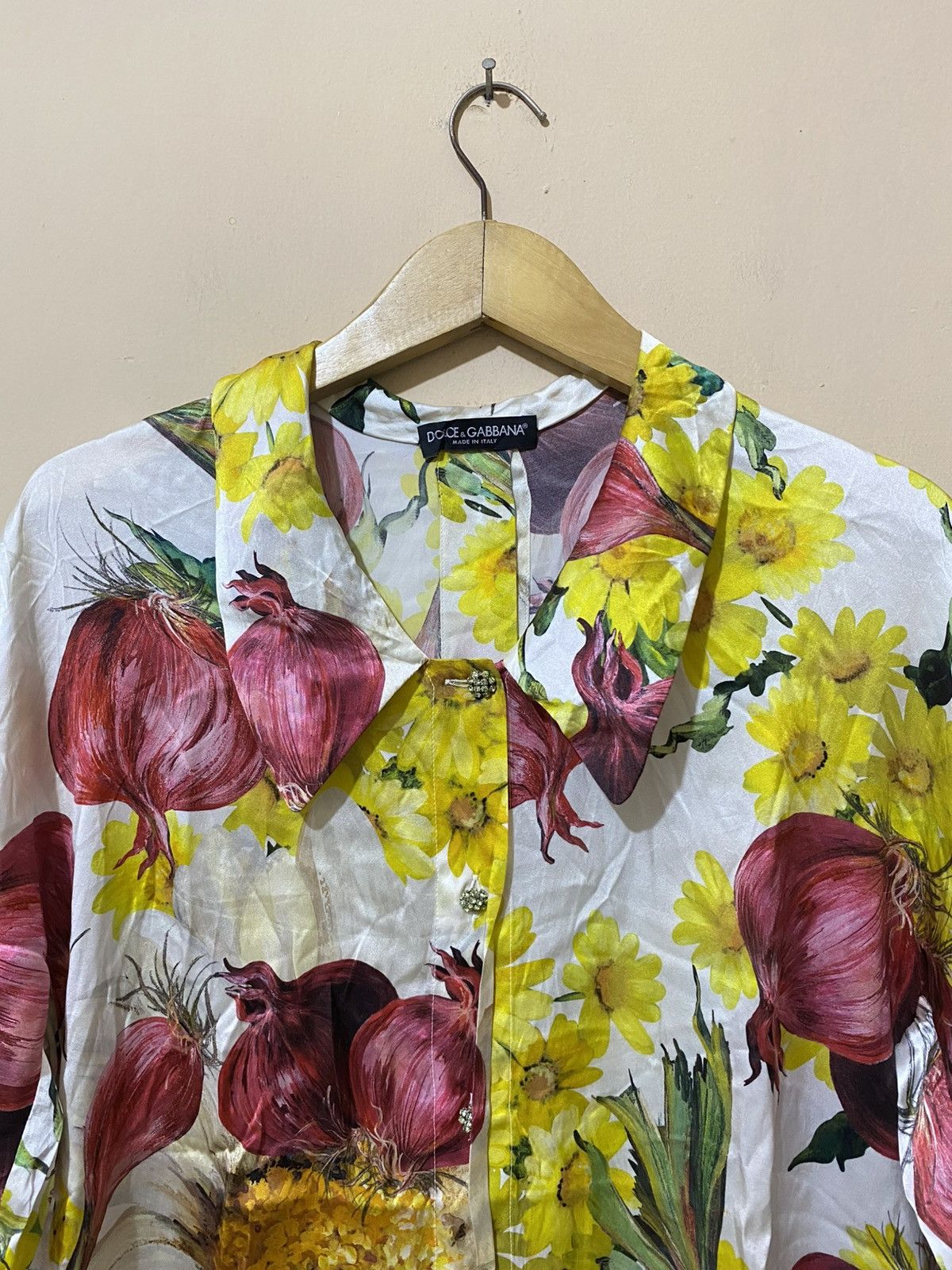 Dolce & Gabbana SS12 Dolce & Gabbana Onion Printed Silk Blouse “RUNWAY” Size S / US 4 / IT 40 - 3 Thumbnail