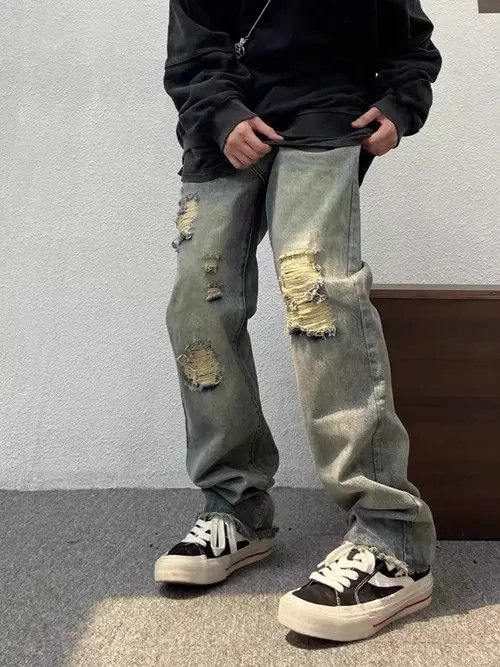 Japanese Brand Ichiko x Hoshi Light Blue High Street Vintage Loose Jeans Size US 33 - 4 Thumbnail