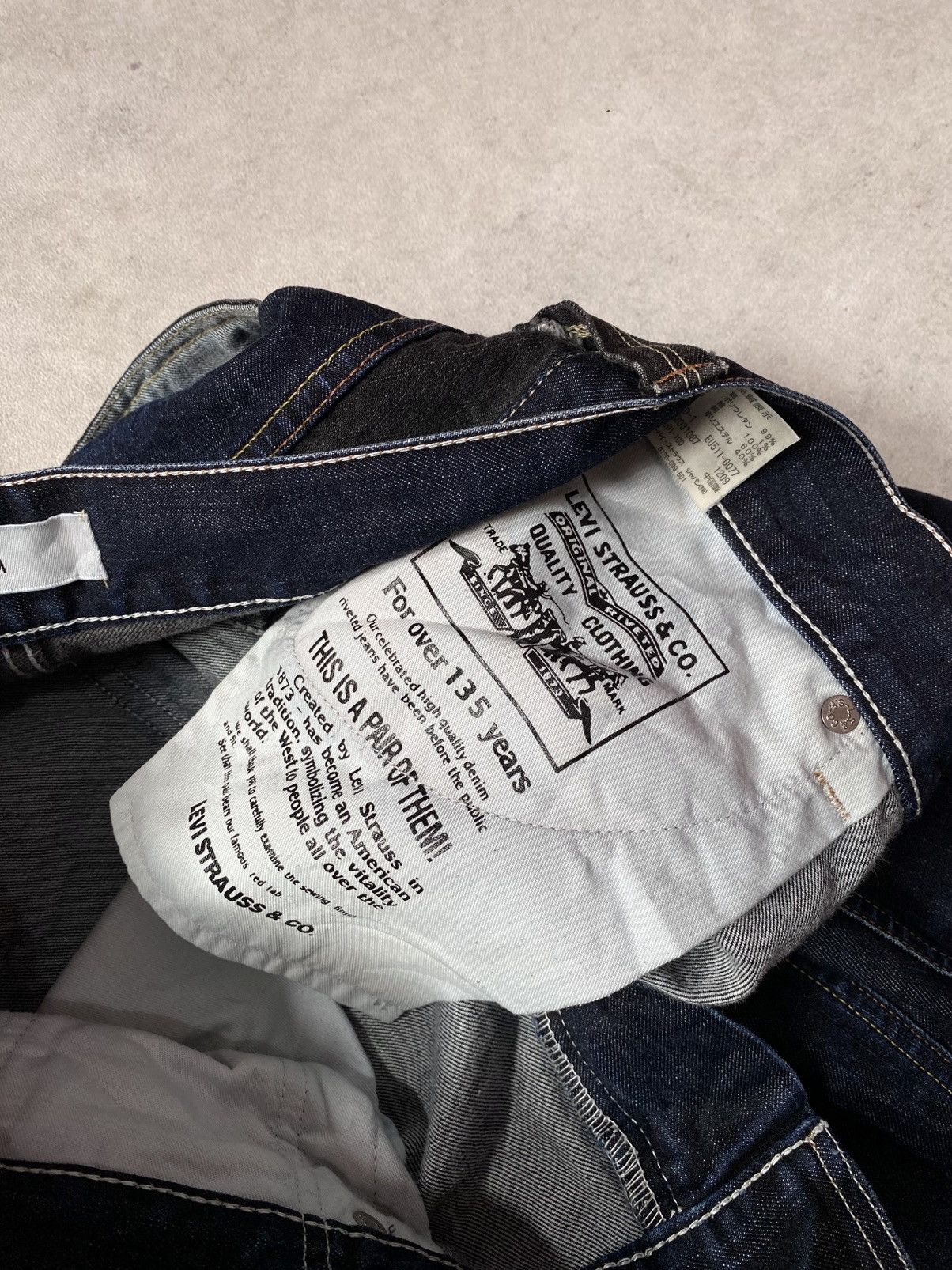 Levi's Vintage 00s Levis 511 Japan Zip Pocket Indigo Denim Size US 32 / EU 48 - 16 Thumbnail