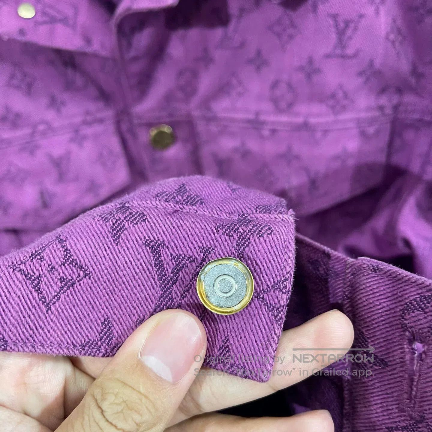 Louis Vuitton Purple Patterned Denim Jacket. Size US M / EU 48-50 / 2 - 5 Thumbnail