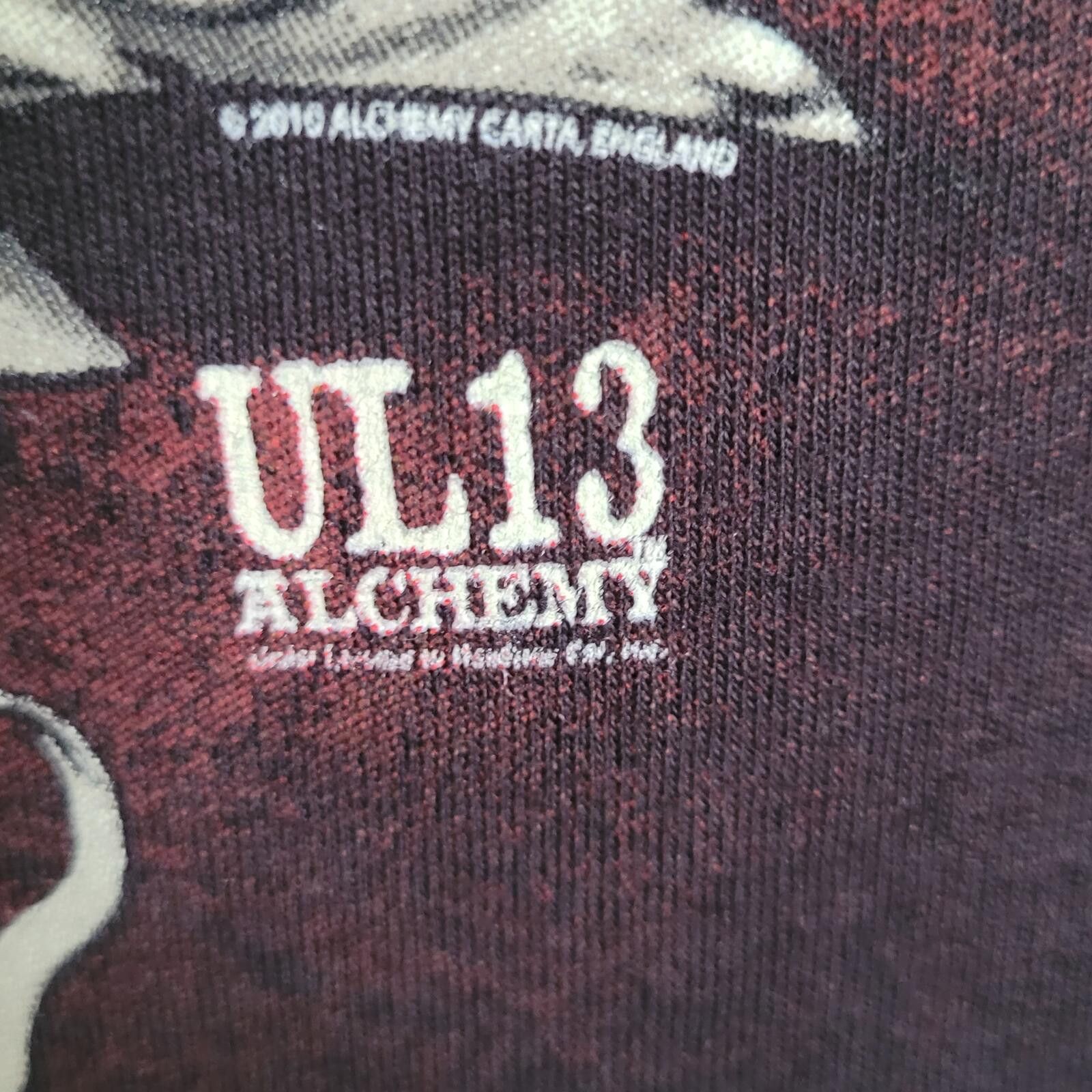 Hanes UL13 Alchemy Burn Out Graphic TShirt Men's Med Skull Racing Size US M / EU 48-50 / 2 - 4 Thumbnail
