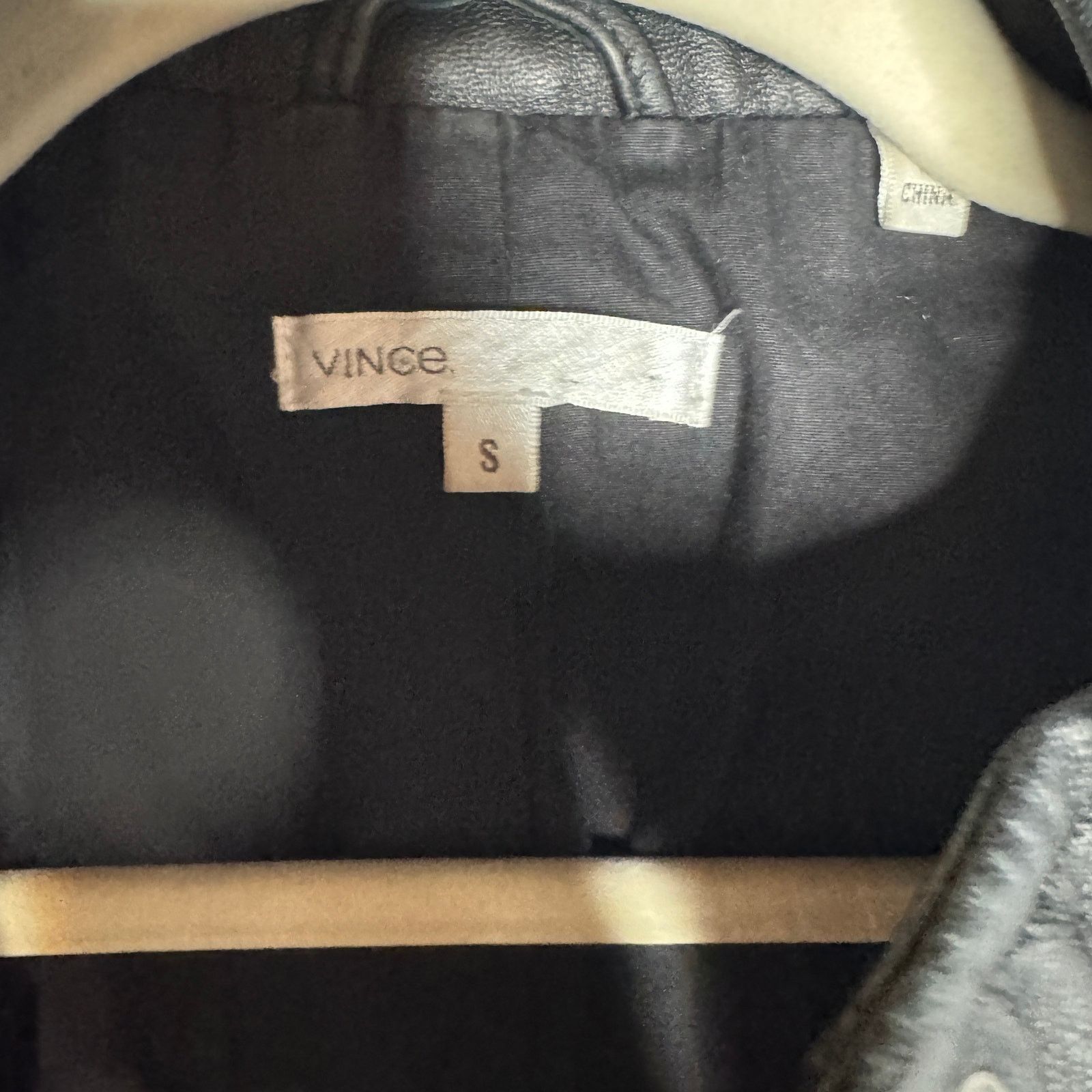 Vince Vince Black Leather Jacket Small Zip Front Moto Lambskin Size S / US 4 / IT 40 - 3 Thumbnail