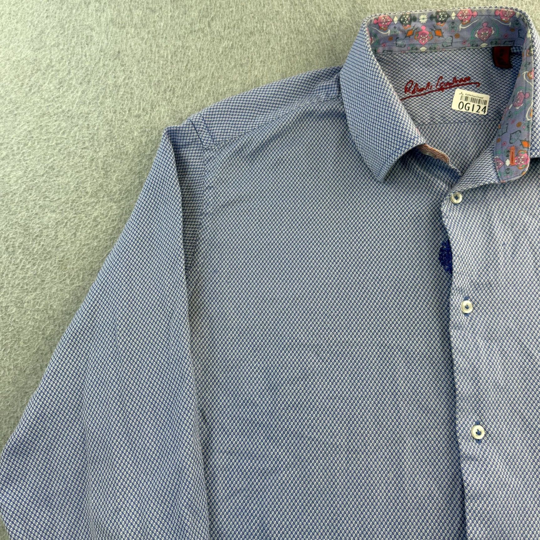 Robert Graham Robert Graham Shirt Mens Large Blue Geometric Print Long Sleeve Button Up Size US L / EU 52-54 / 3 - 6 Thumbnail