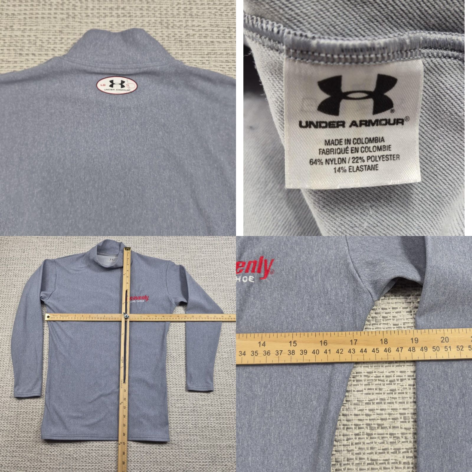 Under Armour Under Armour Shirt Womens Large Gray Heavenly Lake Tahoe Mock Neck Ski Base Layer Size L / US 10 / IT 46 - 8 Thumbnail